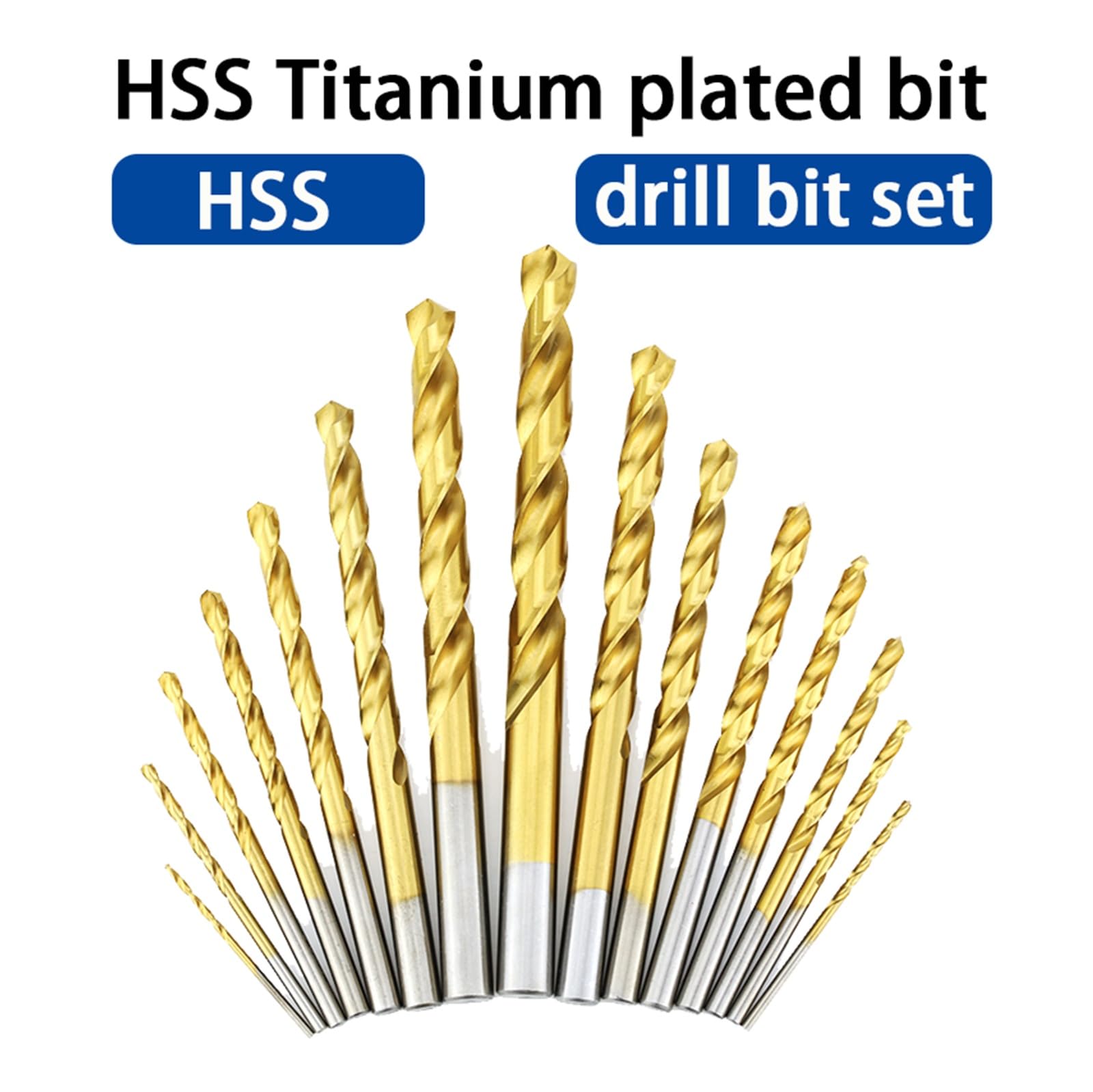 50 Uds brocas profesionales recubiertas de titanio HSS juego de brocas de acero de alta velocidad herramientas eléctricas 1/1, 5/2/2, 5/3mm(50pcs 6542 2.5mm)