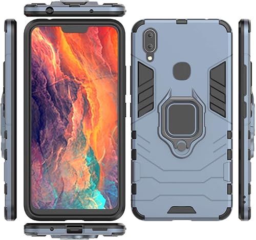 Miniatura 5 de Compatible con VIVO X21i, soporte de anillo de metal, a prueba de golpes, carcasa rígida (funciona con soporte magnético para automóvil), cubierta