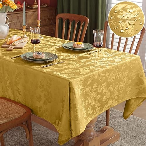 SASTYBALE Mantel rectangular de jacquard con hojas de arce a prueba de derrames, resistente a las arrugas, para otoño, cosecha, Acción de Gracias, disponible en Yaxa Peru