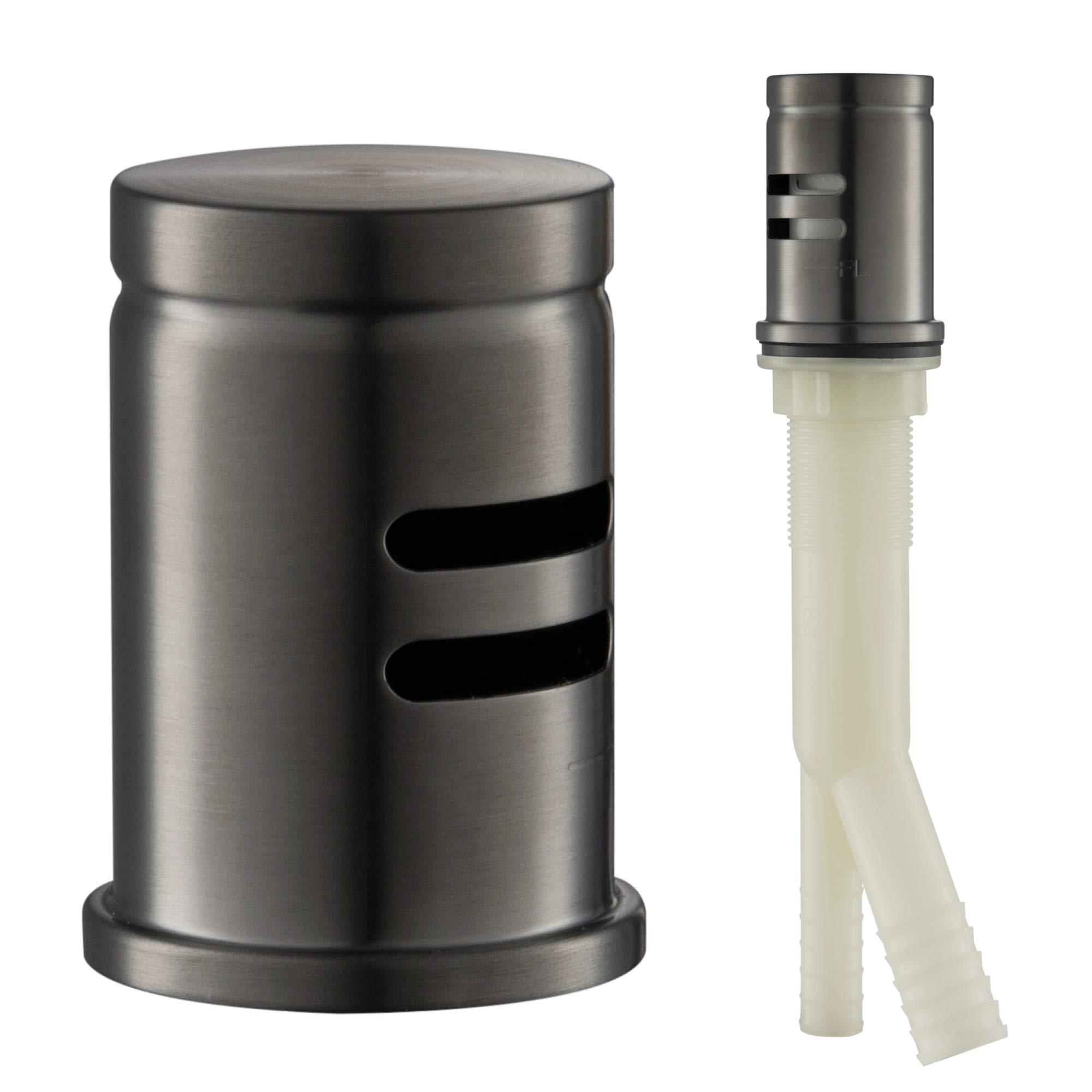Kraus Dishwasher Air Gap, Brass, Spot Free Black Stainless, Flat Top