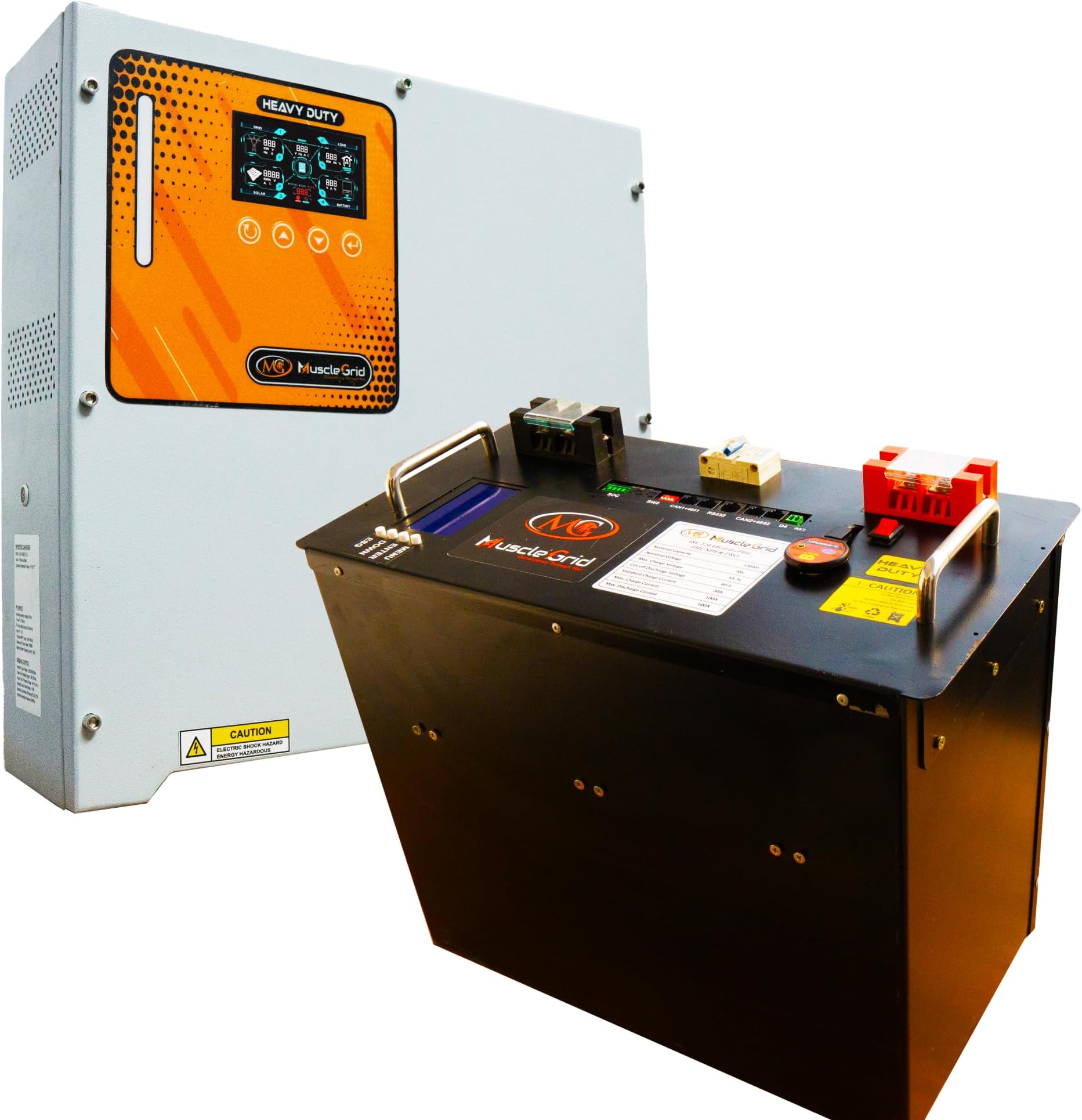 MuscleGrid 10.2KW Heavy Duty Solar Hybrid Inverter and 120AH 48V Smart ...