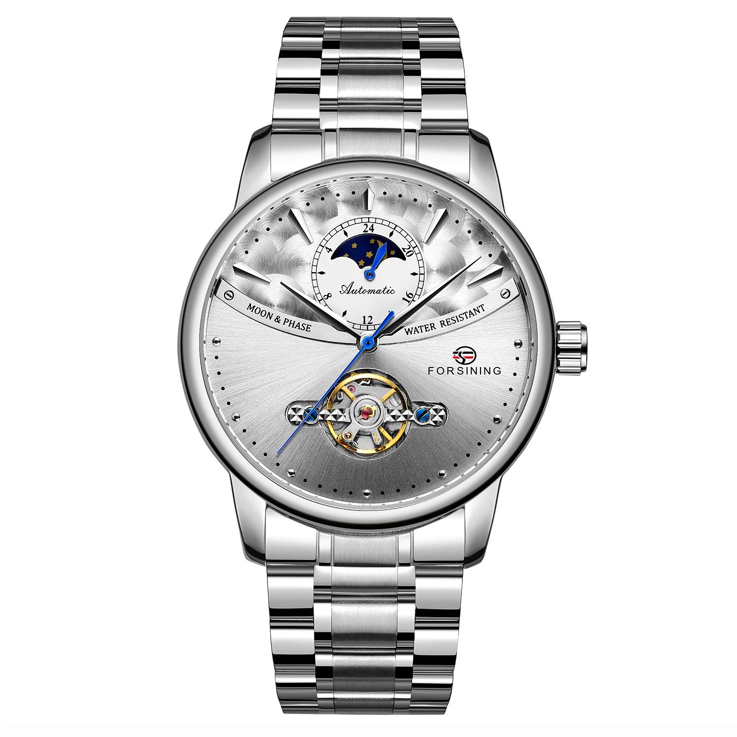 Forsining Automatic Self Wind Grey Dial Stainless Steel Mechanical Male Wrist Watch (B08152N3M8) Amazon Price History, Amazon Price Tracker