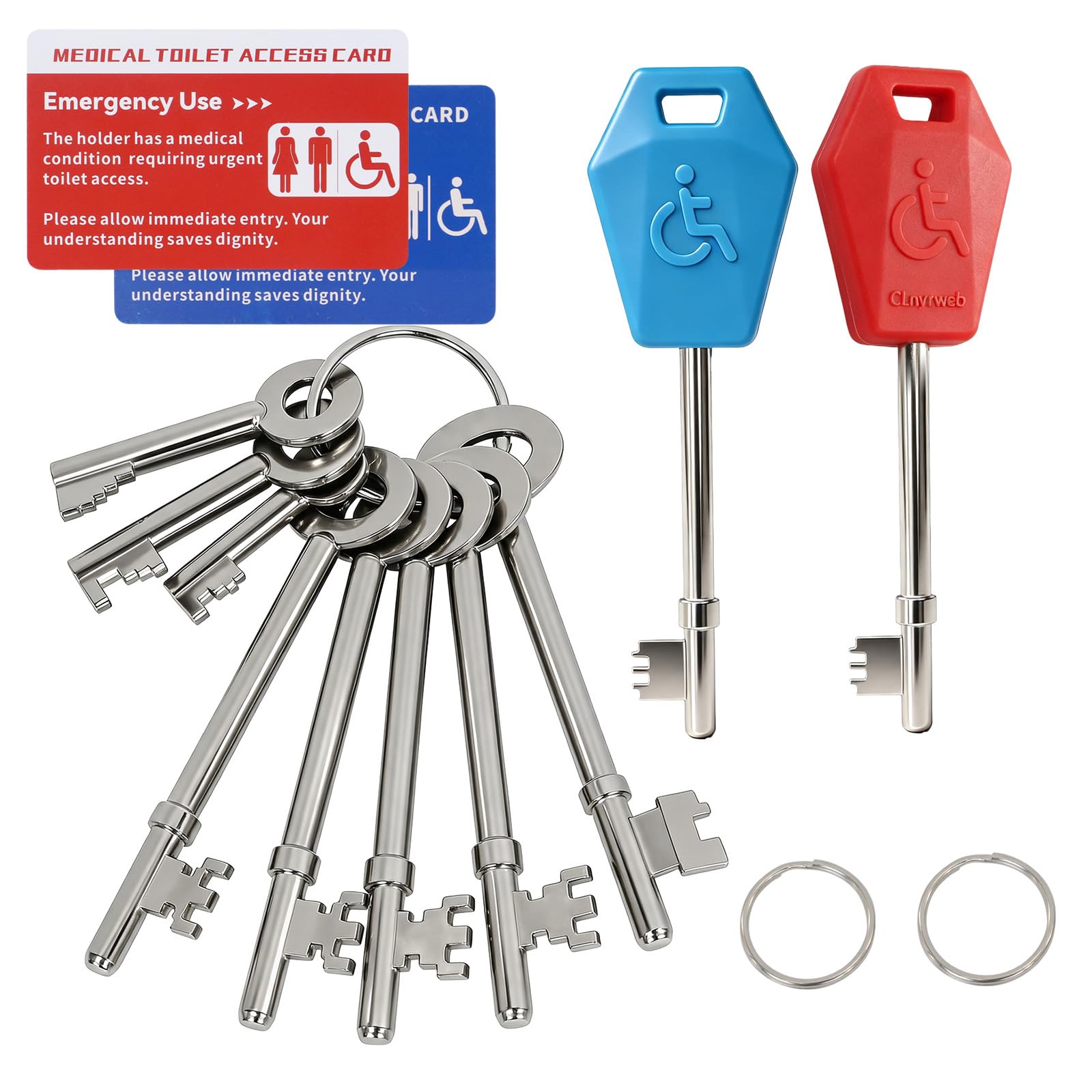 10Pcs FB Utility & Disabled Toilet Key Set