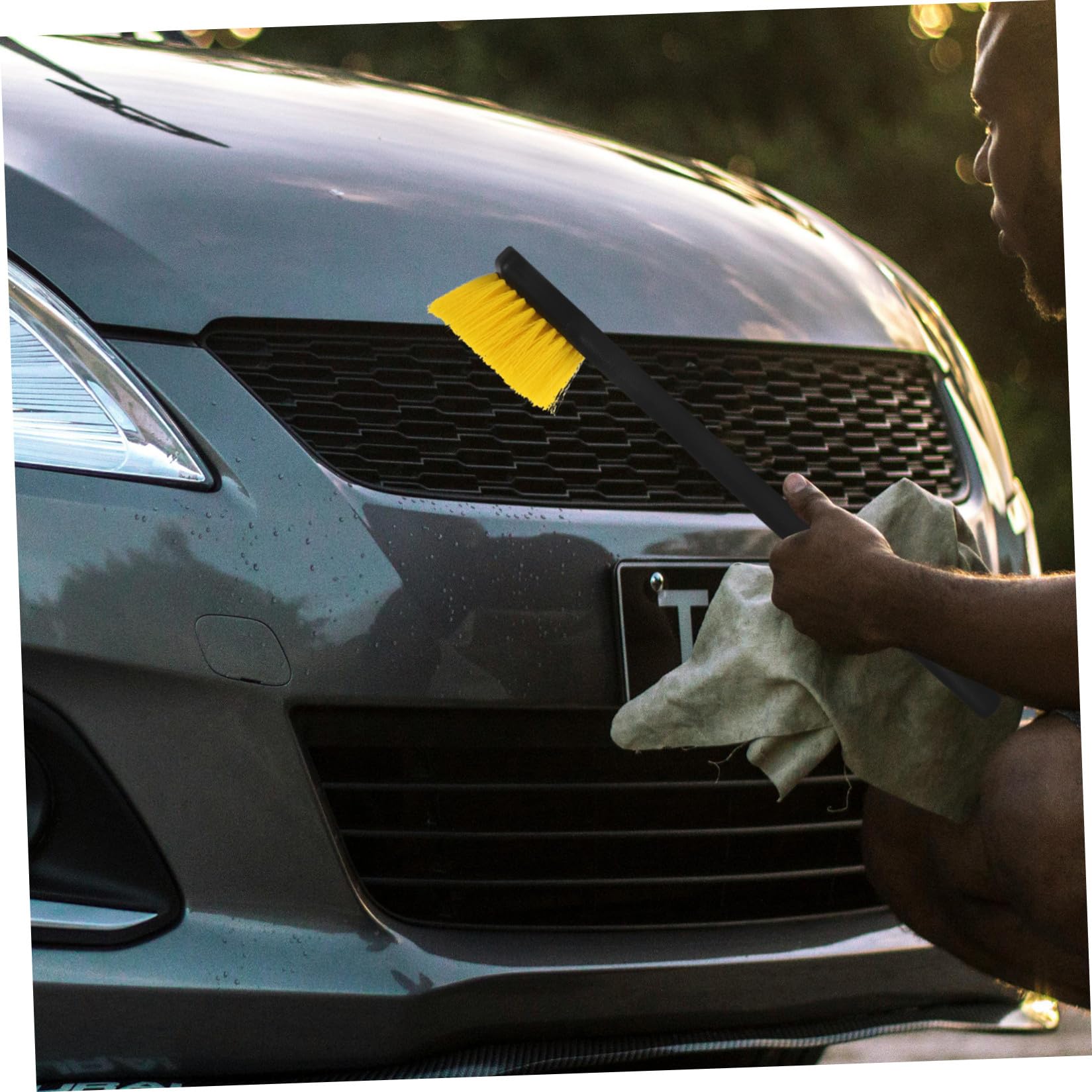 Operitacx 4 Pezzi Spazzola per Pneumatici Auto Manico Lungo Plastica | Cerchi e Gomme, Impugnatura Ergonomica, Uso Doppio, Lavaggio e Detailing Dell'auto