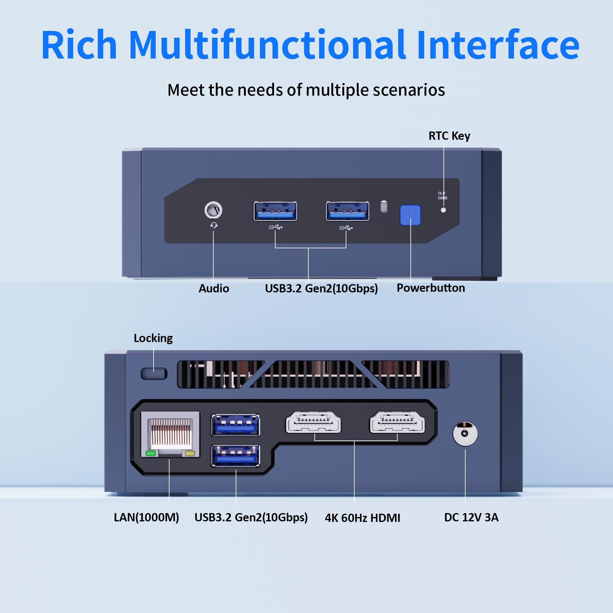 Mini PC, Intel 12th Gen Alder Lake-N95(up to 3.4GHz), Mini Desktop