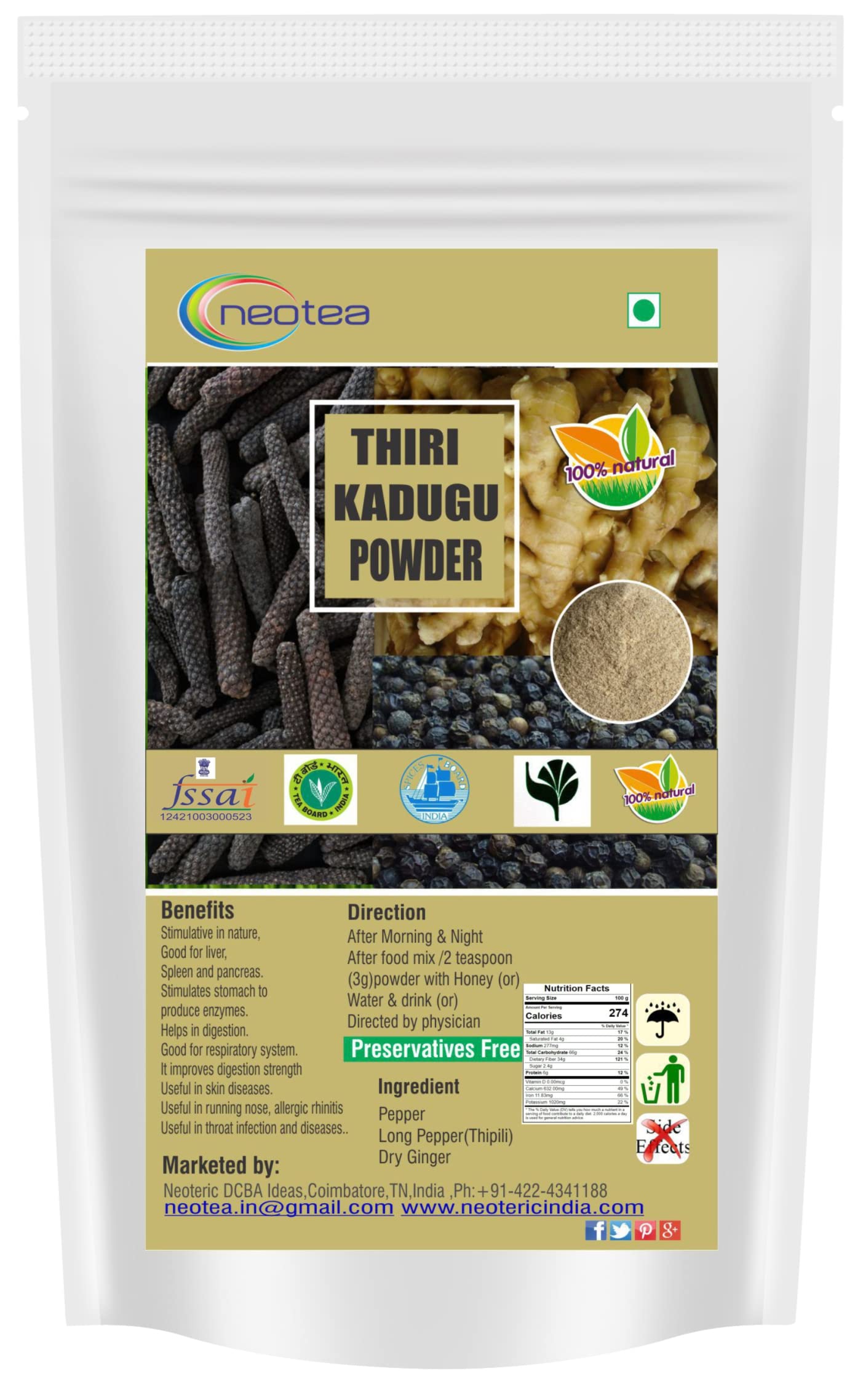 Neotea Thirikadugam Powder, Trikatu, 1 Kg (B07Z7JXK7V) Amazon Price History, Amazon Price Tracker