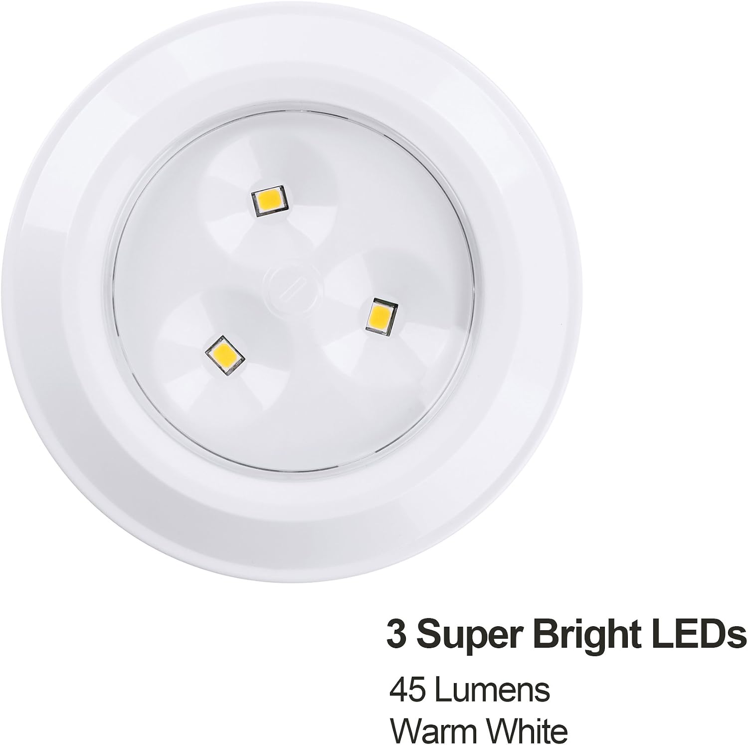 Dewenwils LED Puck Light Wireless, Stick on Tap Nightlights, Battery Powered Touch Lamp for Cabinets, Closets, Pantry, Kitchen, Warm White,4 Pack