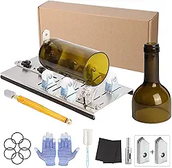Cortador de garrafa de vidro, kit de ferramentas de cortador de vidro para garrafas redondas, cortador de garrafas, máquina DIY para cortar vinho, cerveja, uísque, champanhe e refrigerante