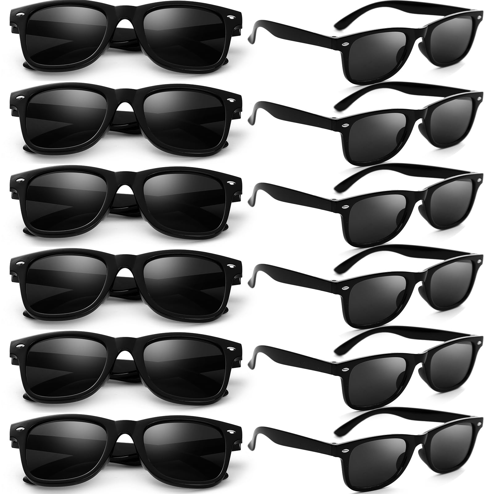 Party Sunglasses Bulk - Adult Retro Plastic Pack of 12 Vintage Sunglasses for Men Women - Party Favors