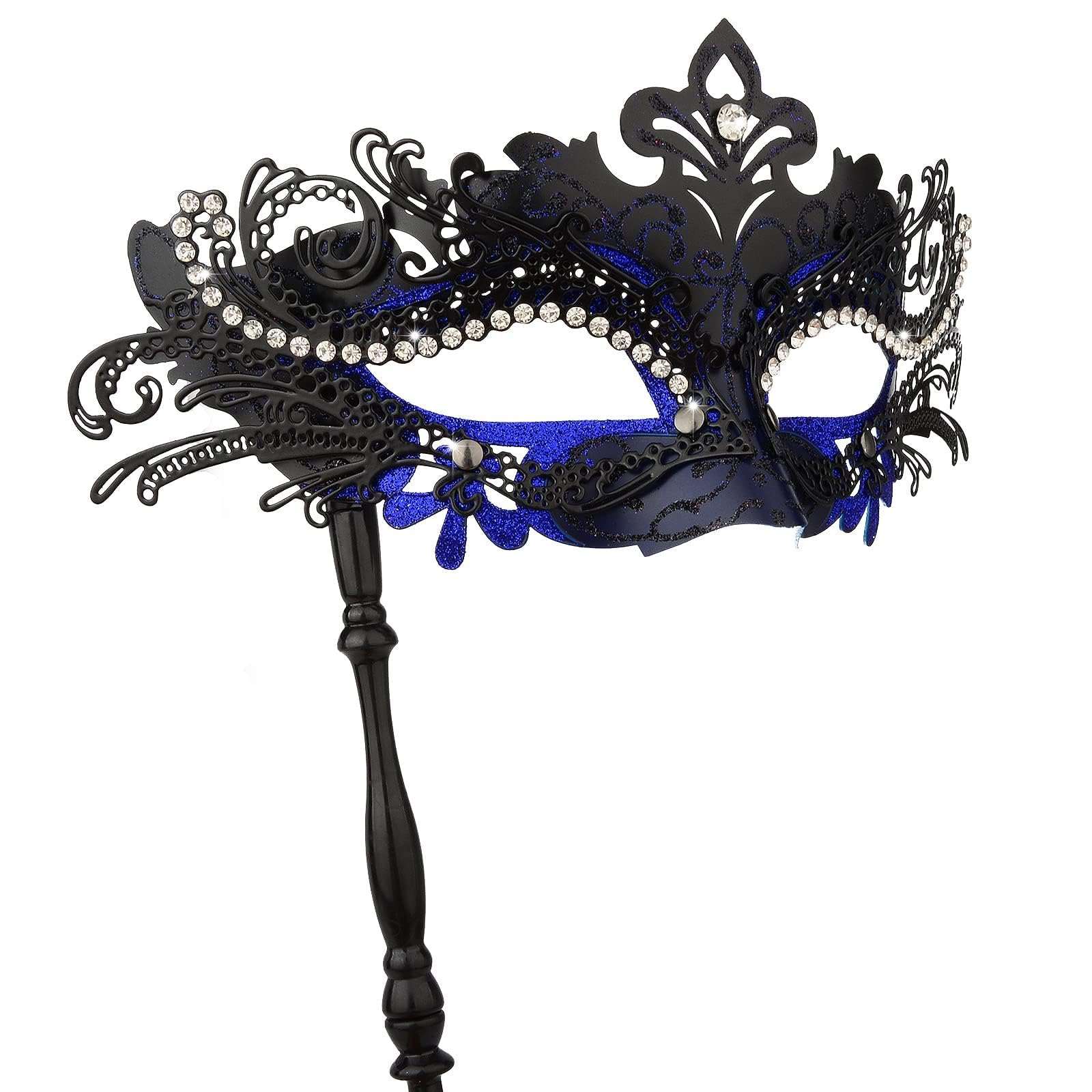 Hoshin Masquerade Mask with Stick, Mardi Gras Deecorations Venetian Masks for Womens