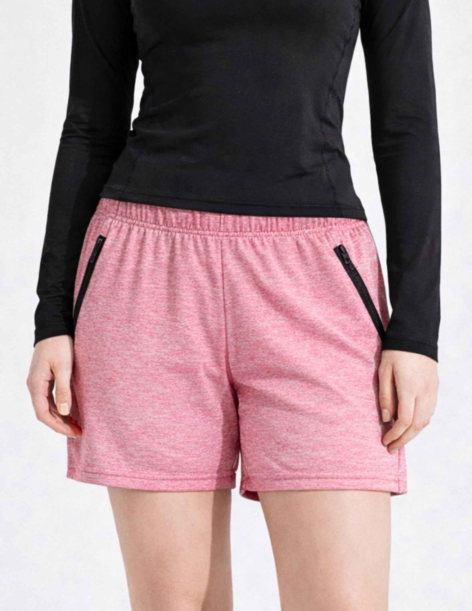 Liberty Imports 5-inch Yoga Training Shorts With Zipper Pockets Pantalones cortos de yoga Mujer (Pack de 5)