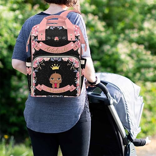 Miniatura 5 de M YESCUSTOM Bolsa de pañales personalizada para bebé con sirena africana, unicornio americano, princesa, bolsas de lactancia para mamá, Bolso-49,