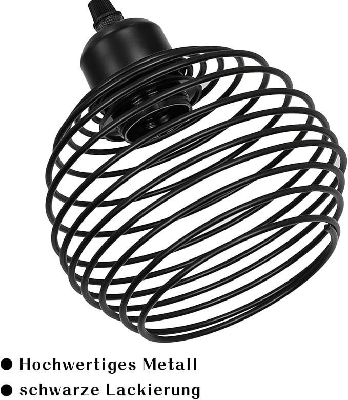 ZMH ZMH Vintage hanglamp zwart E27 metalen hanglamp Retro eettafellamp 120cm in hoogte verstelbare hanglamp, 3 x E27 max. 25 Watt, Ø300mm, perfect voor eetkamer, keuken, woonkamer, bar, restaurant photo 3