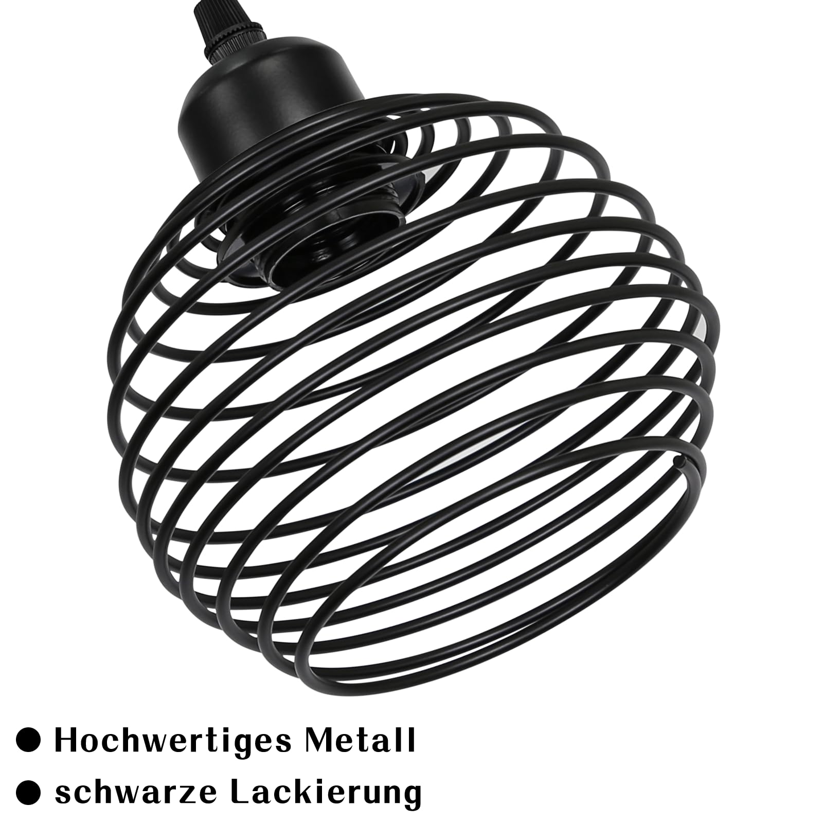 ZMH Lámpara colgante vintage industrial altura ajustable metal negro tres pantallas esféricas E27 25W
