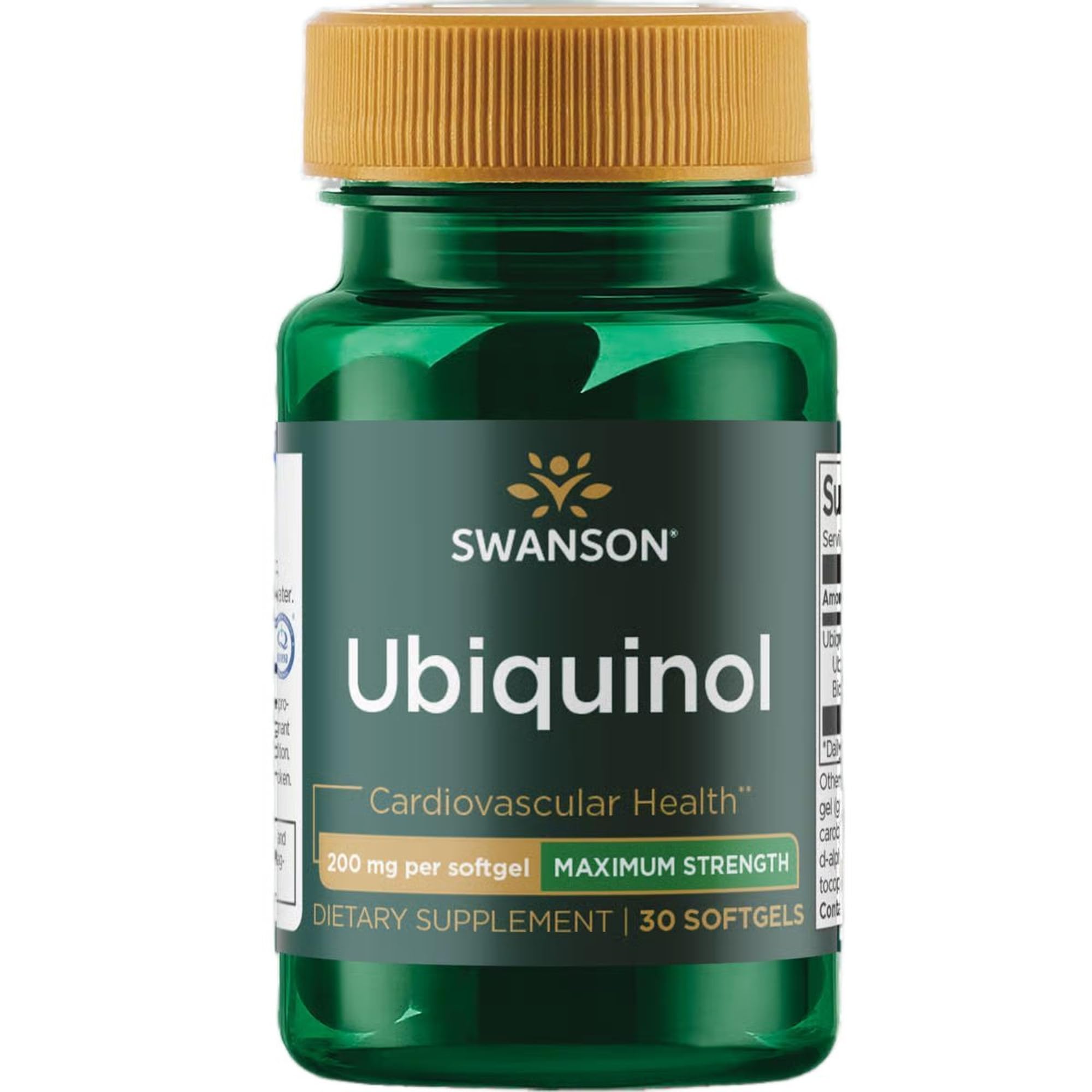 Swanson Maximum Strength Ubiquinol 200 Milligrams, 30 Softgels