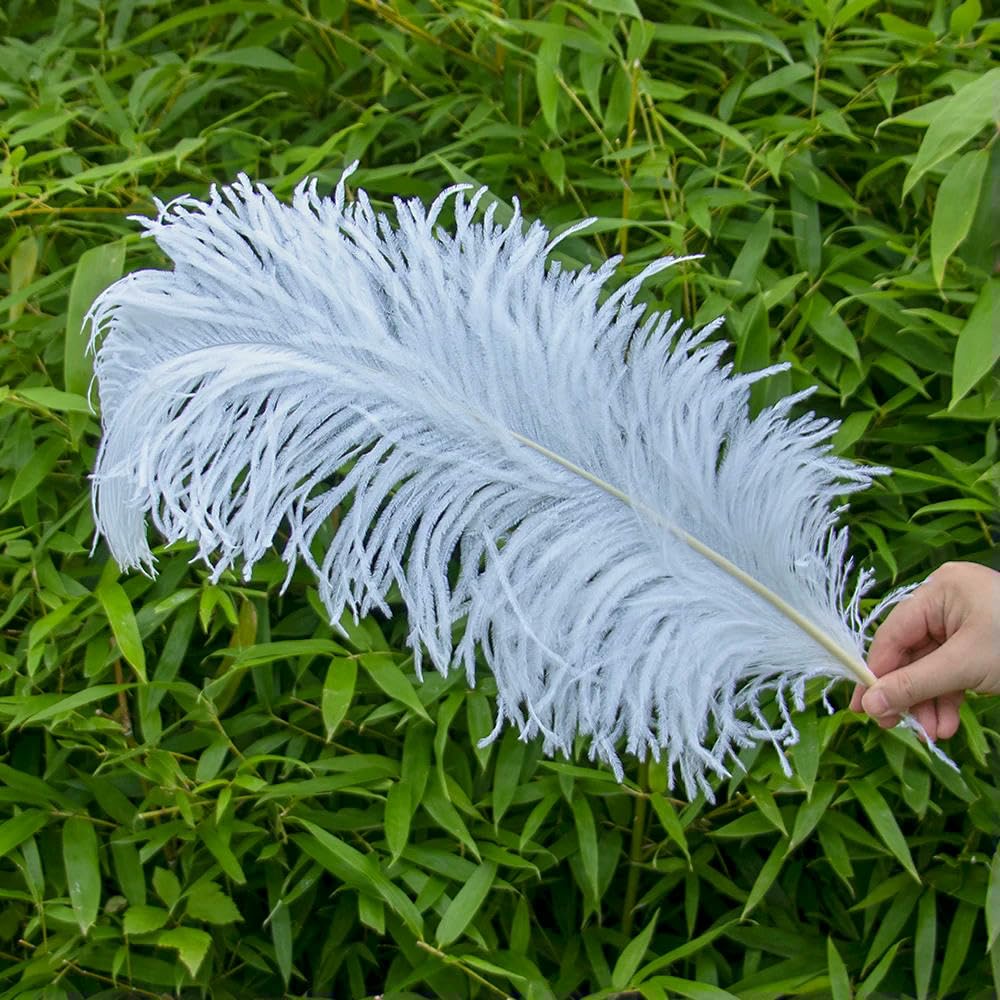 10 pezzi 25-50 cm piume di struzzo viola per artigianato, decorazioni di carnevale, centrotavola, vasi, accessori artigianali - cachi chiaro - 40-45 cm
