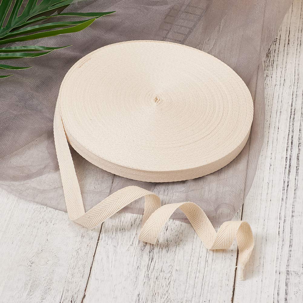 Ruban à Chevrons Coton Naturel 50 Mètres - Largeur 2 Cm, Pour Couture, Bricolage, Finition Bords - Beige
