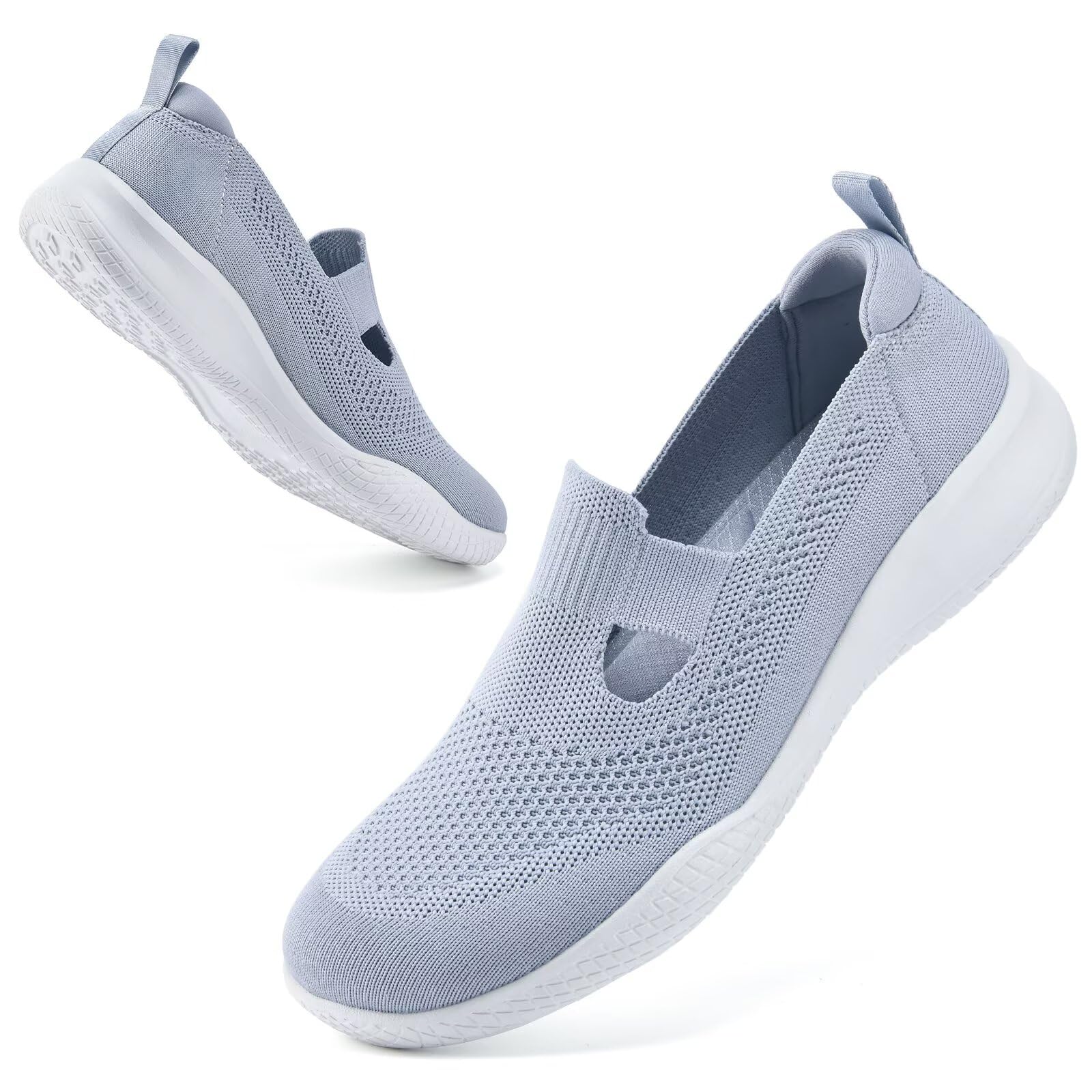 konhill Damen Slip On Laufschuhe Atmungsaktive Mesh Sommerschuhe Leichte Fitness Sportschuhe für Jogging Walking Freizeit