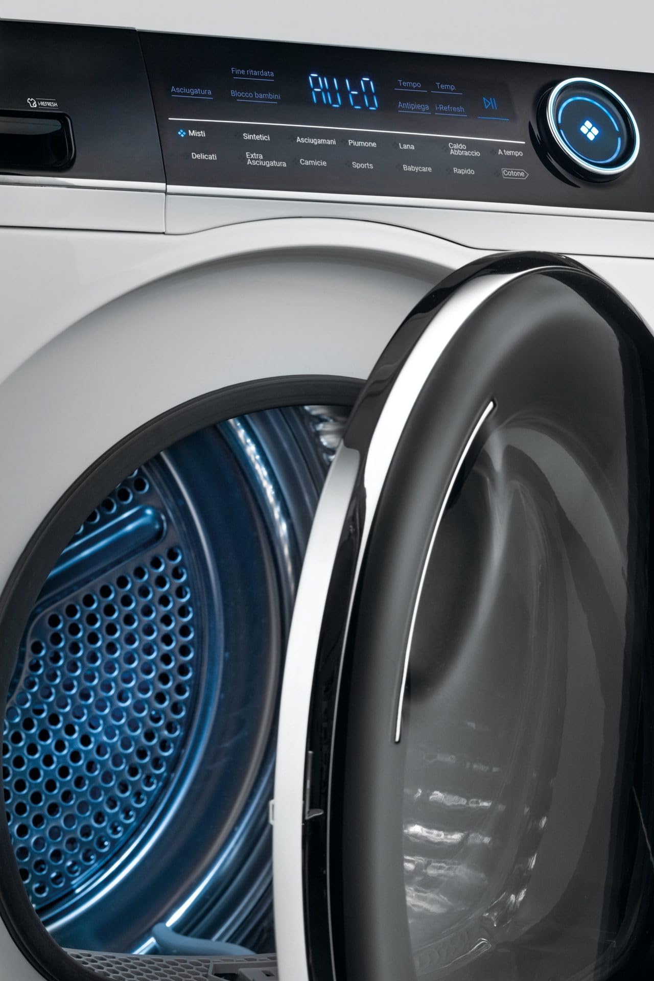 Haier, I-Pro Serie 7, HD100-A2979N-IT, Asciugatrice, 10 KG, Classe A ++, 66 dB, Vapore, 14 programmi, Bianco, AxLxP 84,5x59,5x67,5 cm