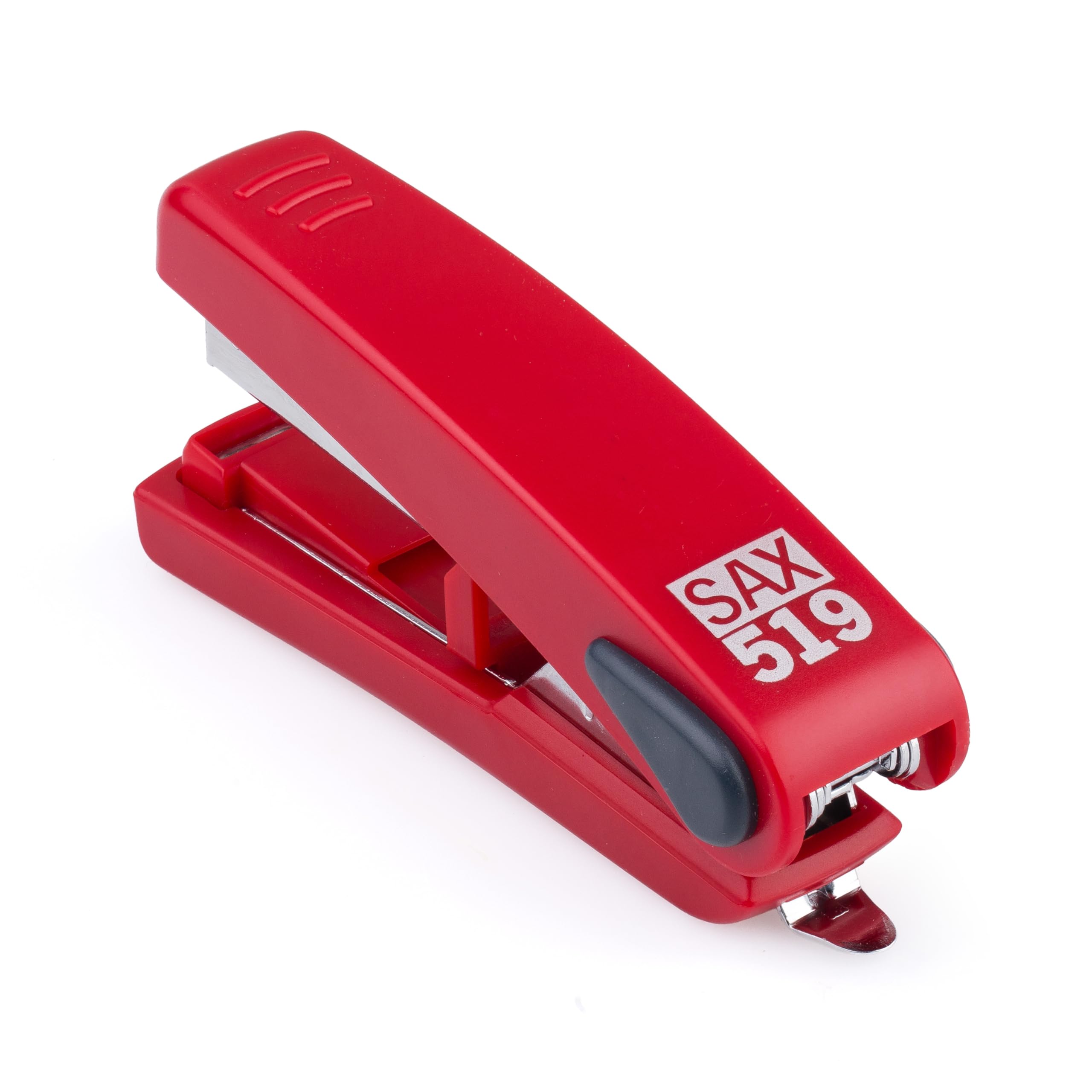 Grapadora plana SAX "Flat clinch", roja, para 20 hojas, para grapas del nº 10, grapado plano, profundidad máx. 44 mm, material robusto y elegante, diseño elegante y moderno