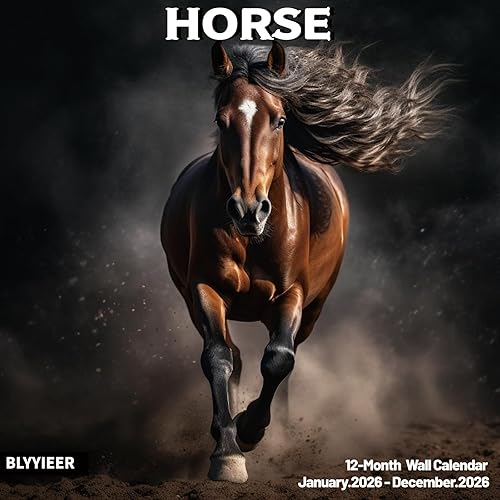 2026 Wall Calendar,Calendar 2026,Horse Cattle Monthly Wall Calendar, 12" x 24" Open,Family Planner Calendar, Home & Office Organizer,Hangable