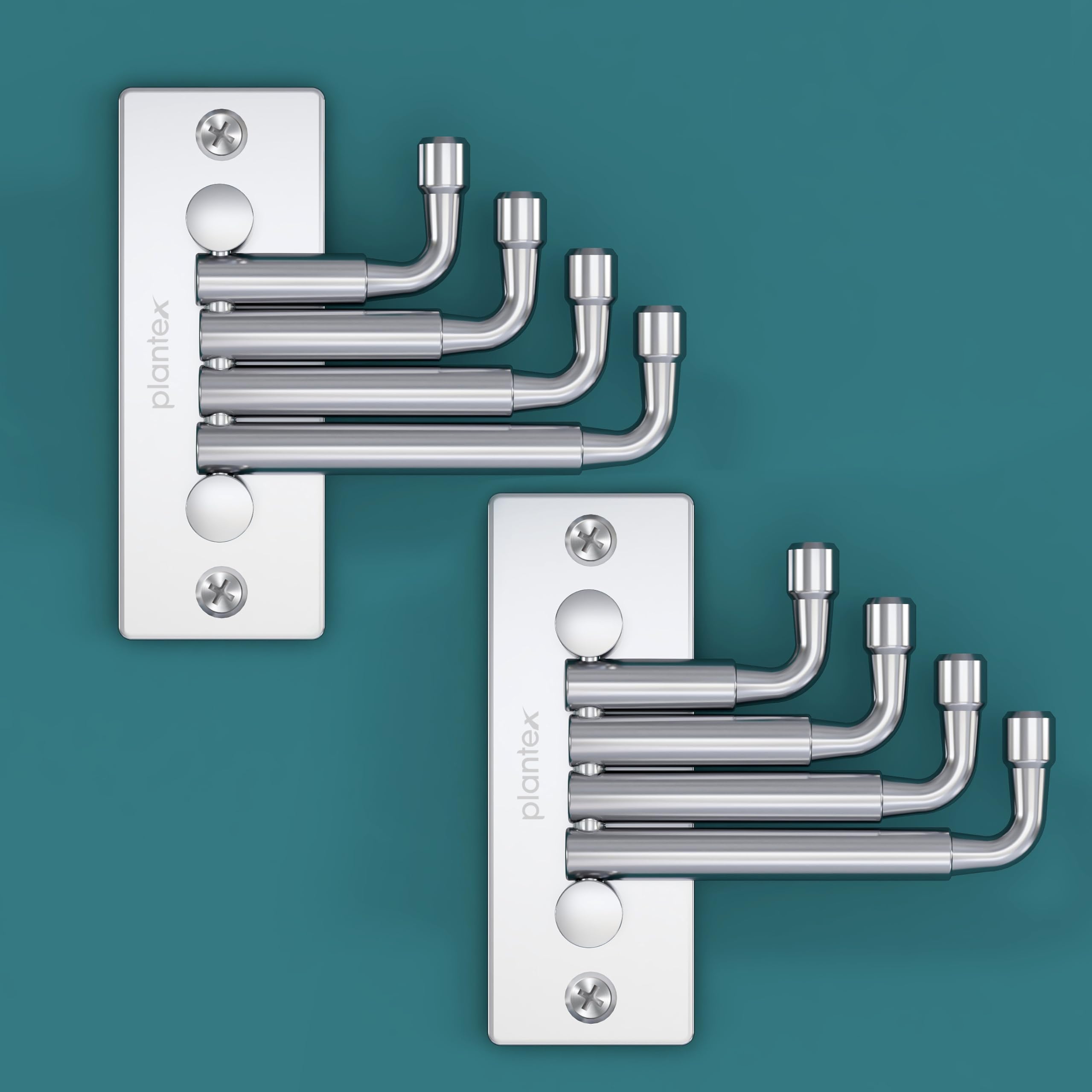 Plantex 4 Pin Stainless Steel Flexible Wall Hooks/Wall Hooks for Hanging Strong/Cloth Wall Hanger/Bathroom Accessories - Pack of 2 (Matt) (B0D3KQPLYT) Amazon Price History, Amazon Price Tracker