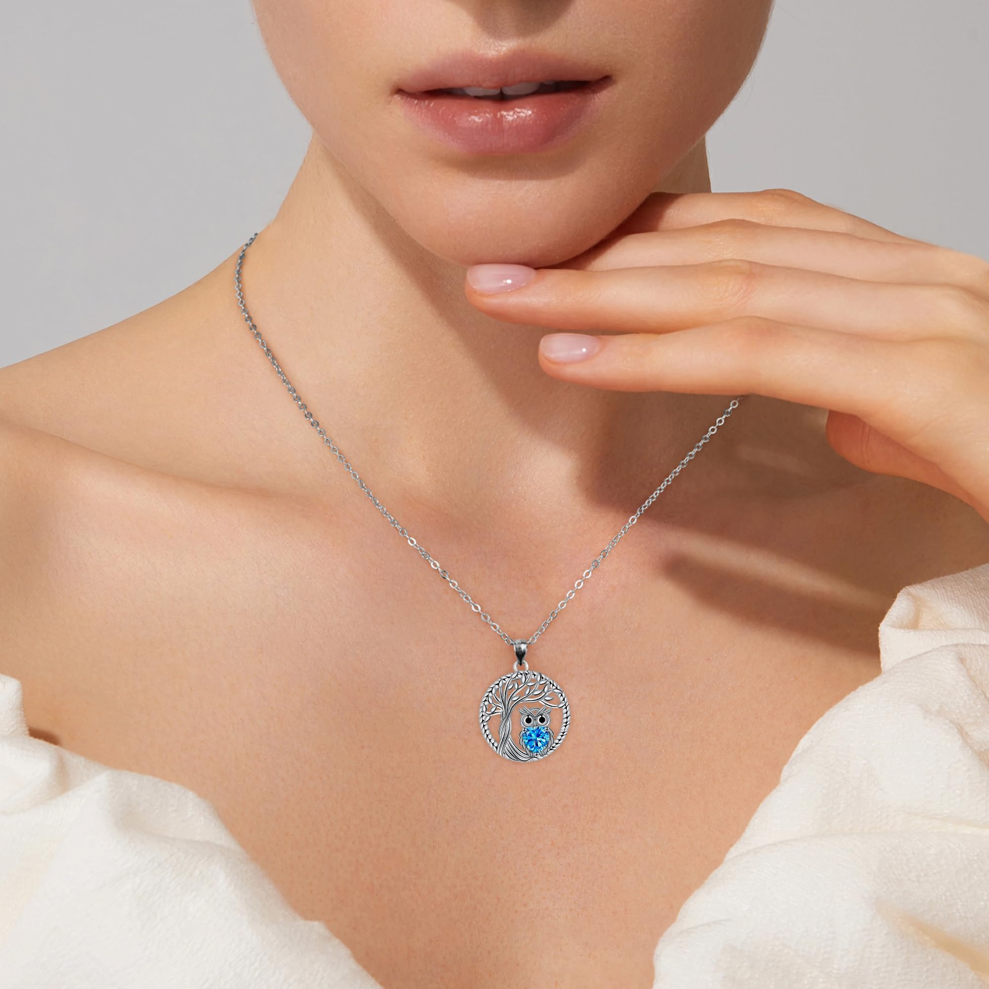 Lebensbaum Halskette für Damen 925 Sterling Silber Kette, Geburtstag Valentinstag Weihnachten Geschenke für Frauen Freundi