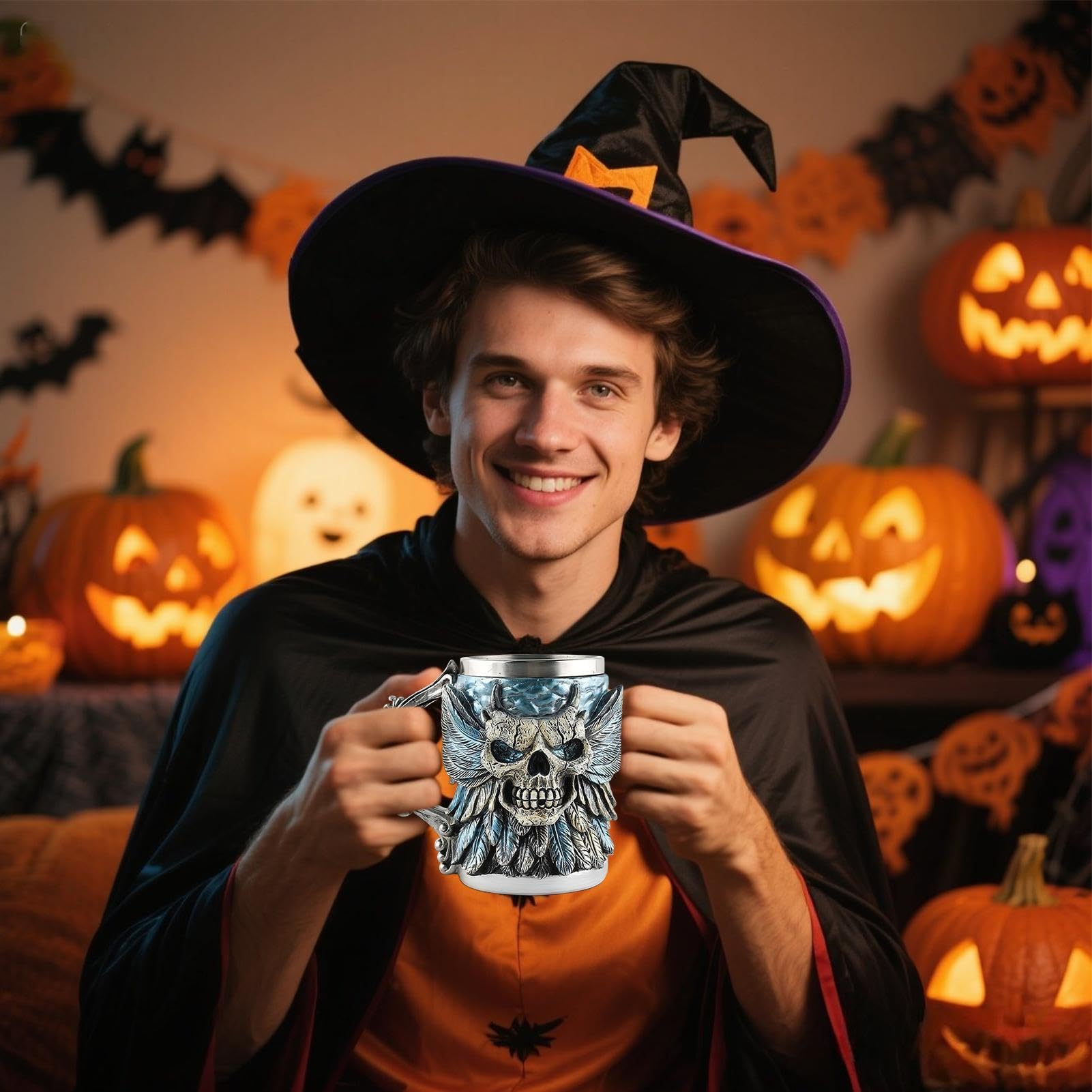 Tazas Café 500 Mililitros Diseño Esqueleto Halloween Resina Decoración