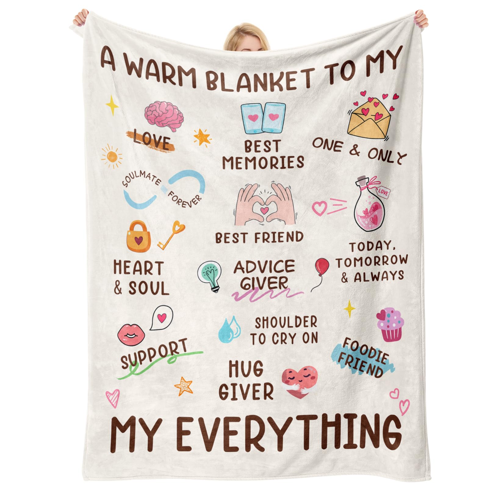 Einanmut Valentines Blanket Gifts for Him/Her/Couple, 60 * 80 Inches Queen-size Wedding Anniversary Blanket Gifts, Gifts for Wife, for Girlfriend for Anniversary, Valentine's Day, Birthday