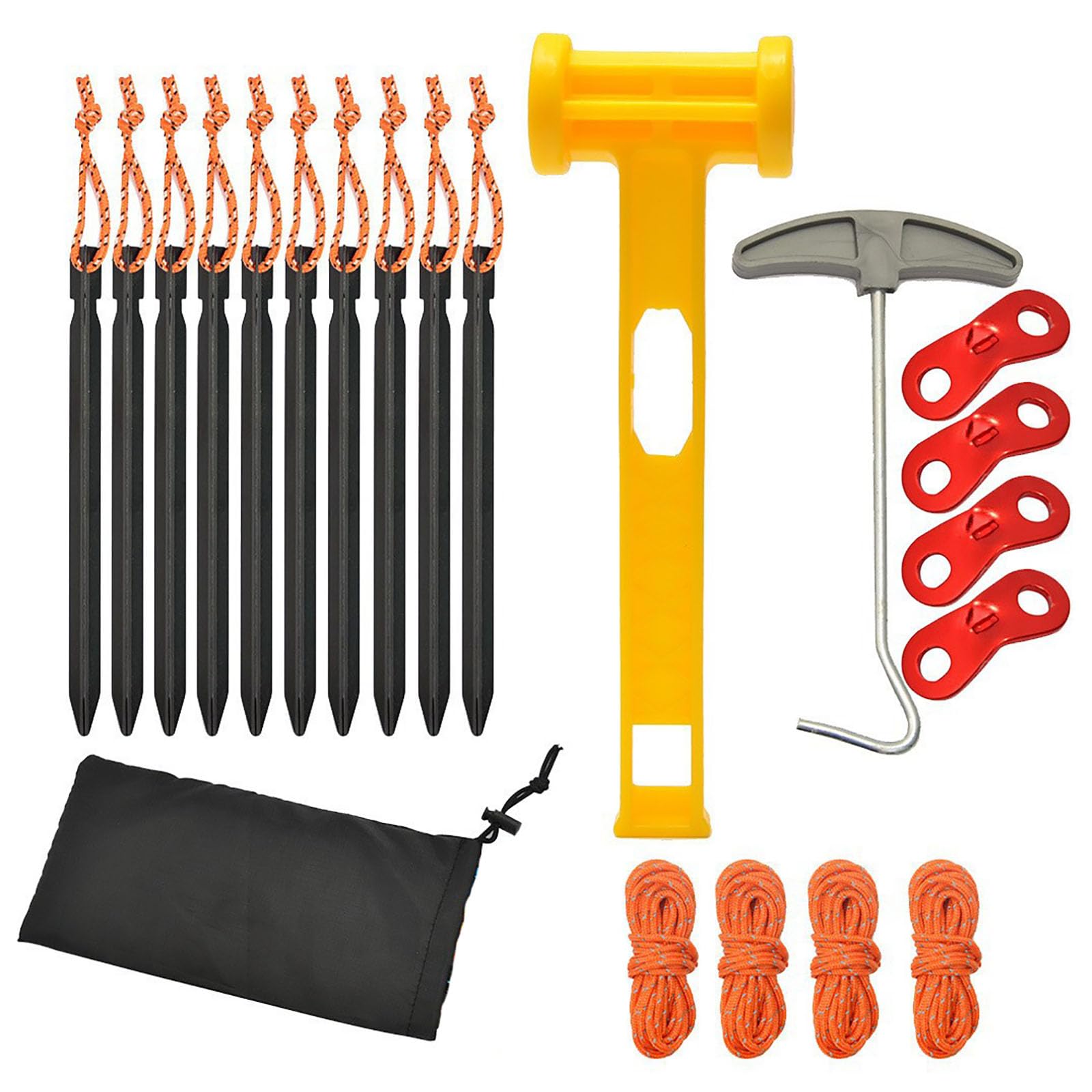 Set di 21 picchetti per tenda da campeggio, in alluminio, picchetti stabili