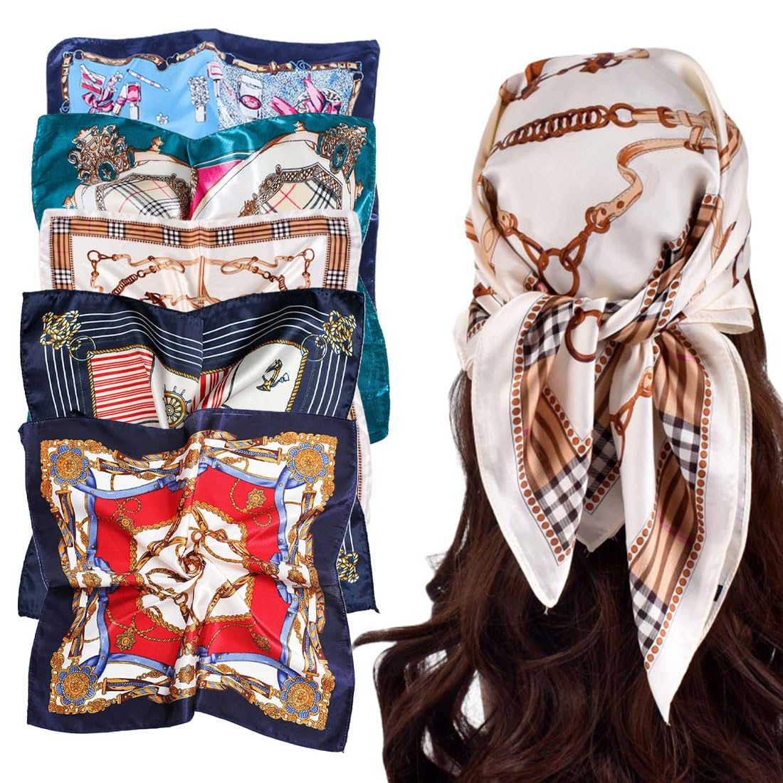 Sciarpa per capelli in raso sciarpa di seta grande sciarpa quadrata sciarpa boho seta avvolgere per capelli per dormire bandana in raso sciarpa per
