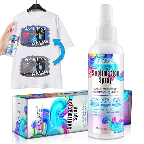 Spray de sublimación para camisas de algodón de 3.4 fl oz de spray de sublimación brillante para todas las telas, incluyendo almohadas de bolsa de
