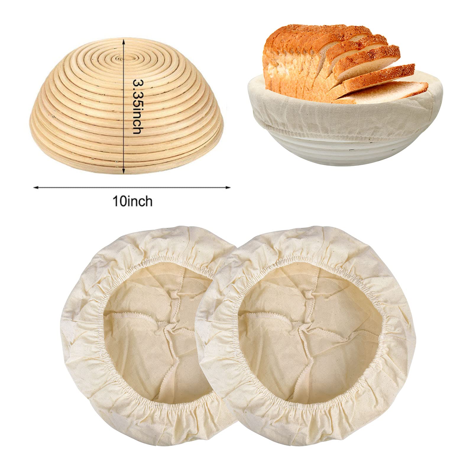 pour pain rond en osier et toile de lin 21 cm Matfer