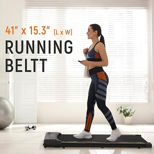 Miniatura 3 de TOMSHOO Walking Pad, Under Desk Treamill for Home Office, Portable Walking Jogging Running Machine with Remote Control and LCD Display