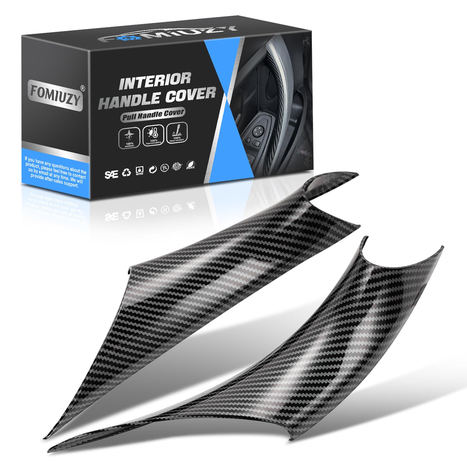 WEILEITE Interior Inner Inside Sticky Door Pull Handle Cover Fit BMW 320,328,330,335,M3 3 Series F30/F31/F34/F80 2012-2018 418,420,428,430,435,M4 4 Series F32/F33/F36/F82/F83 2013-2019(Carbon Fiber)