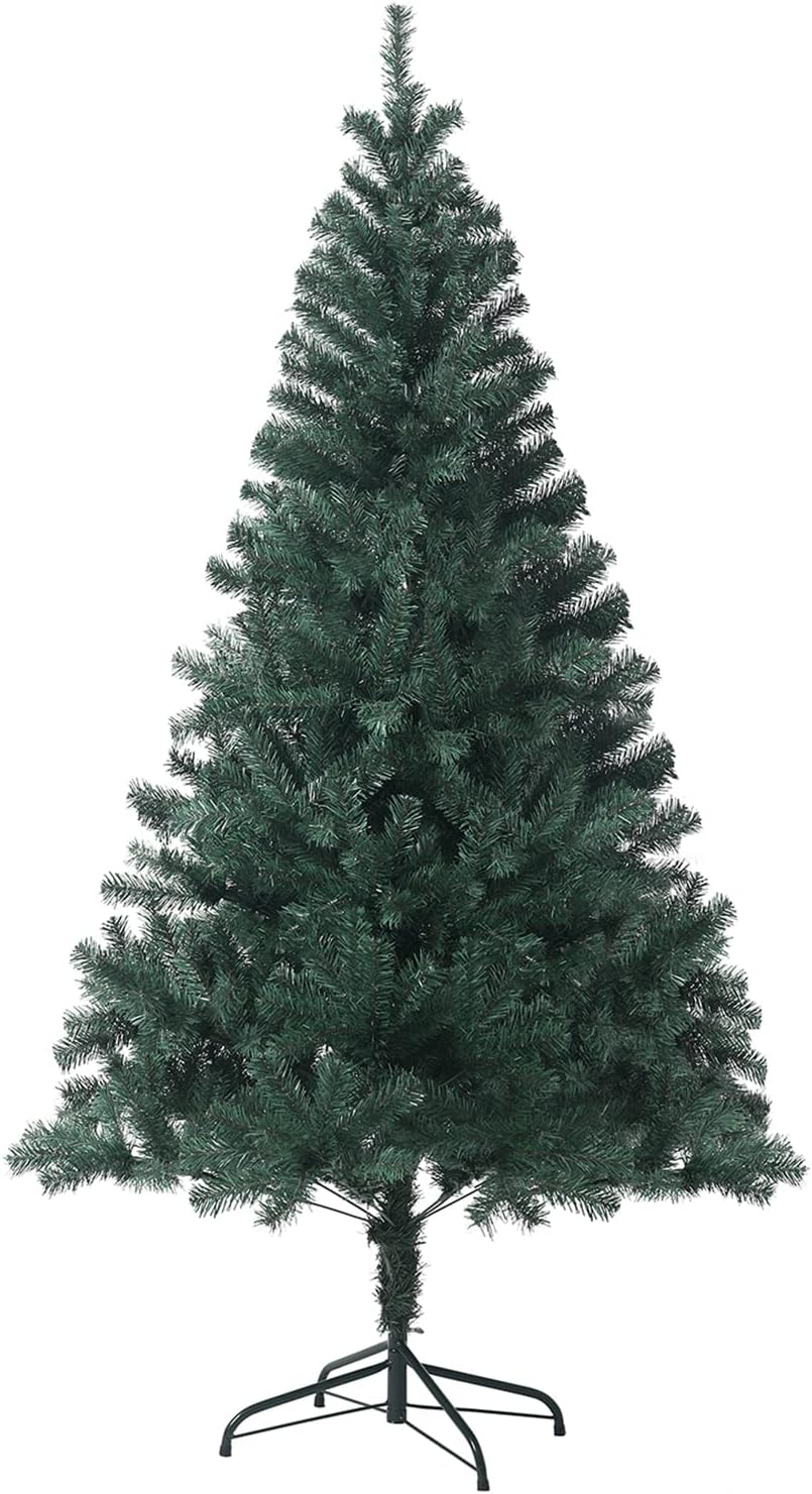 CCINEE 6ft Artificial Christmas Tree, 700 Branch Tips Green Hinged Spruce with Metal Stands, Easy Assembly, for Xmas Holidy Home Party Decoration