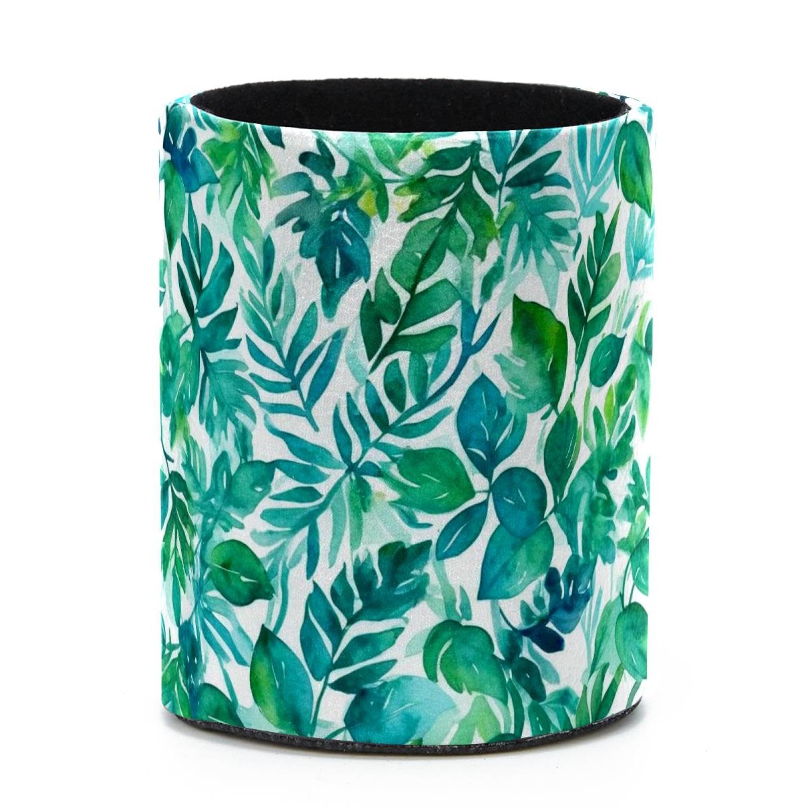 VAPOKF Round Pencil Holders for Desk, Colored Leaves Pen Holders Pen Pot Makeup Brushes Storage Desktop Stationery Supplies Organiser for Home Office