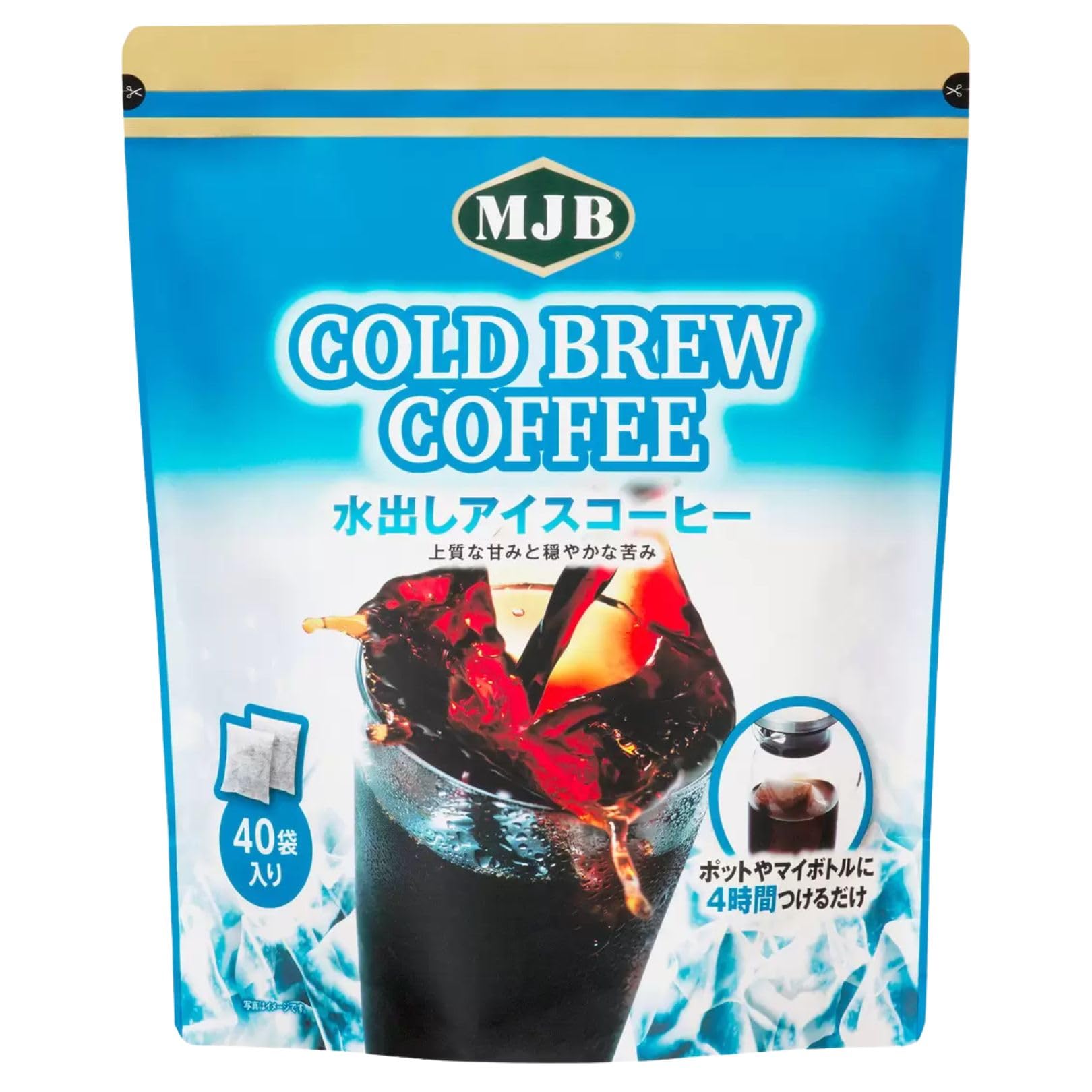 MJB コールドブリュー 水出しアイスコーヒー　バッグ　 40パック×4袋 Amazon.co.jp: アイスコーヒー MJB 水出しバッグ コールドブリュー 40