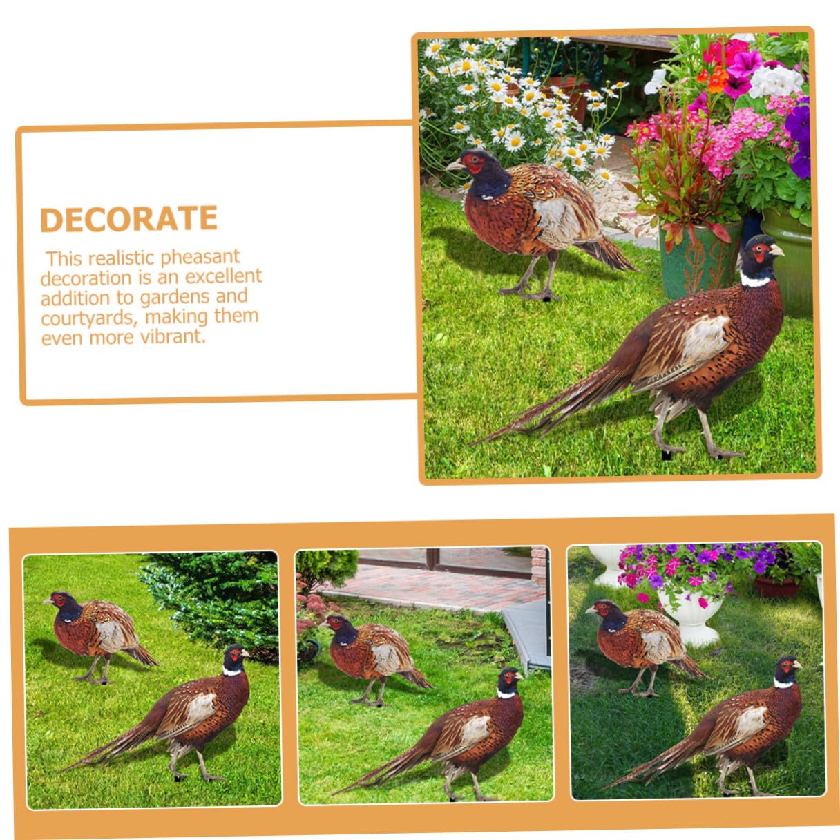 TEHAUX Acryl Gartenschild 2 Satz Doppelseitiger Fasanen Gartenstecker
