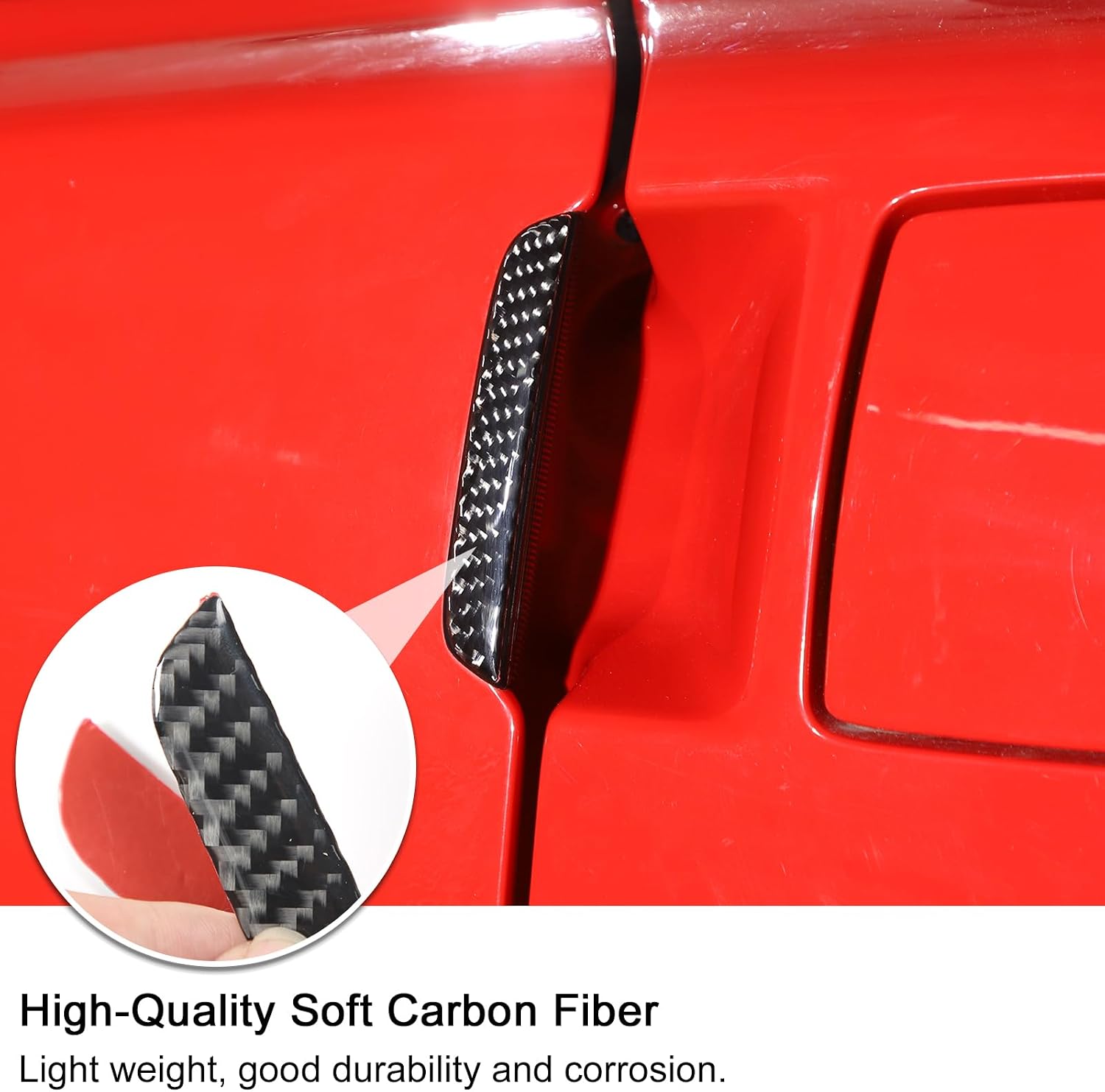 PIUGILH Car Exterior Door Handle Scratch Protector, Carbon Fiber Door Handle Bowl Cover Protective Film Anti-Scratch Stickers Compatible with Corvette C6 Z06 ZR1 2005-2013, 2PCS