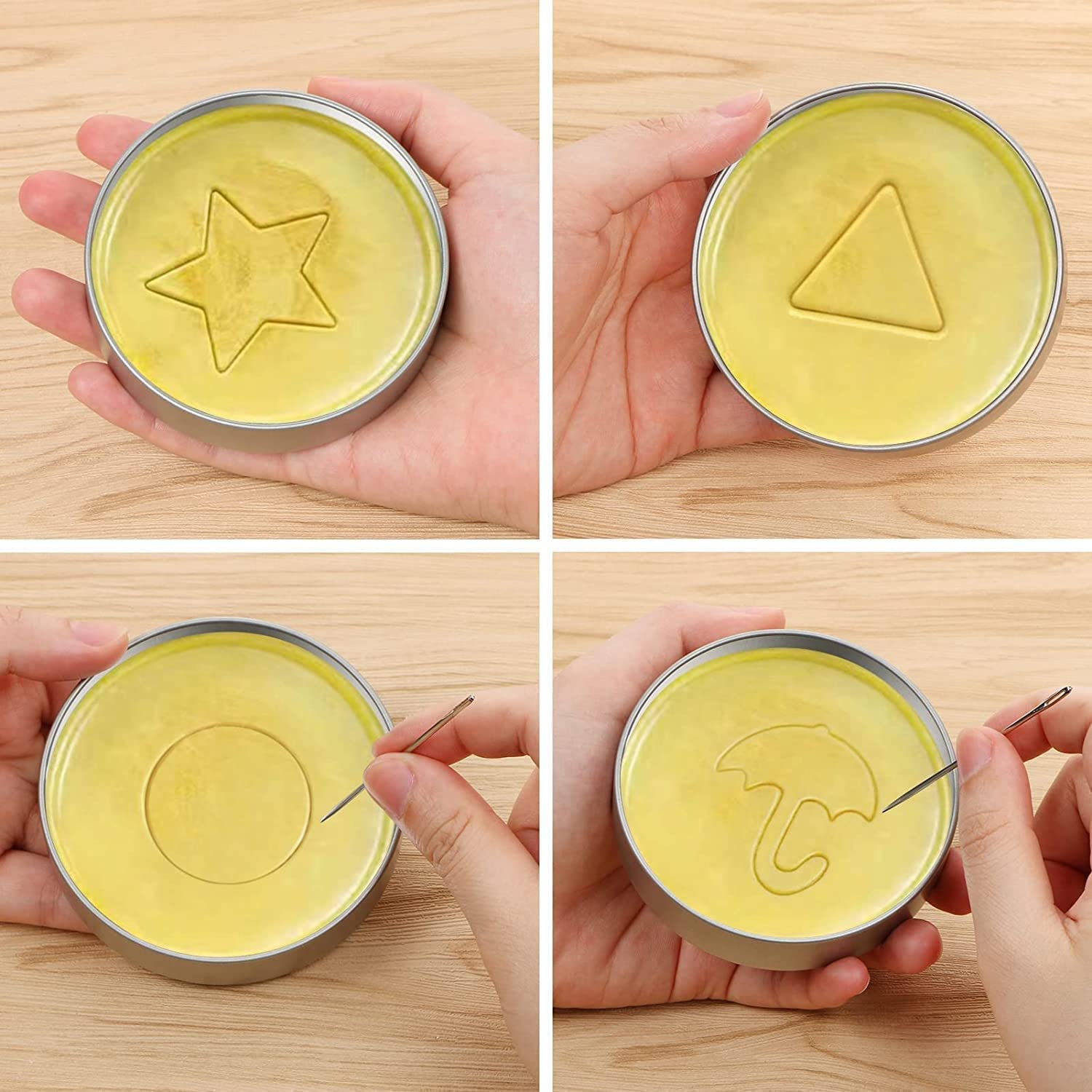 DINESA Set di 24 formine per biscotti, mini stampi per biscotti, forma a forma di ombrello a forma di stella, con scatola di latta e ago