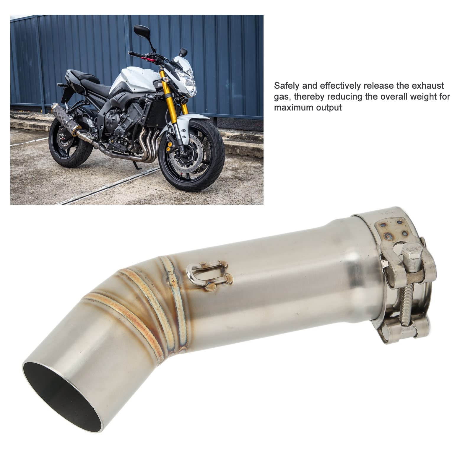 Auspuff-Mittelrohr Edelstahl Ersatz für FZ8 FZ8N Motorrad