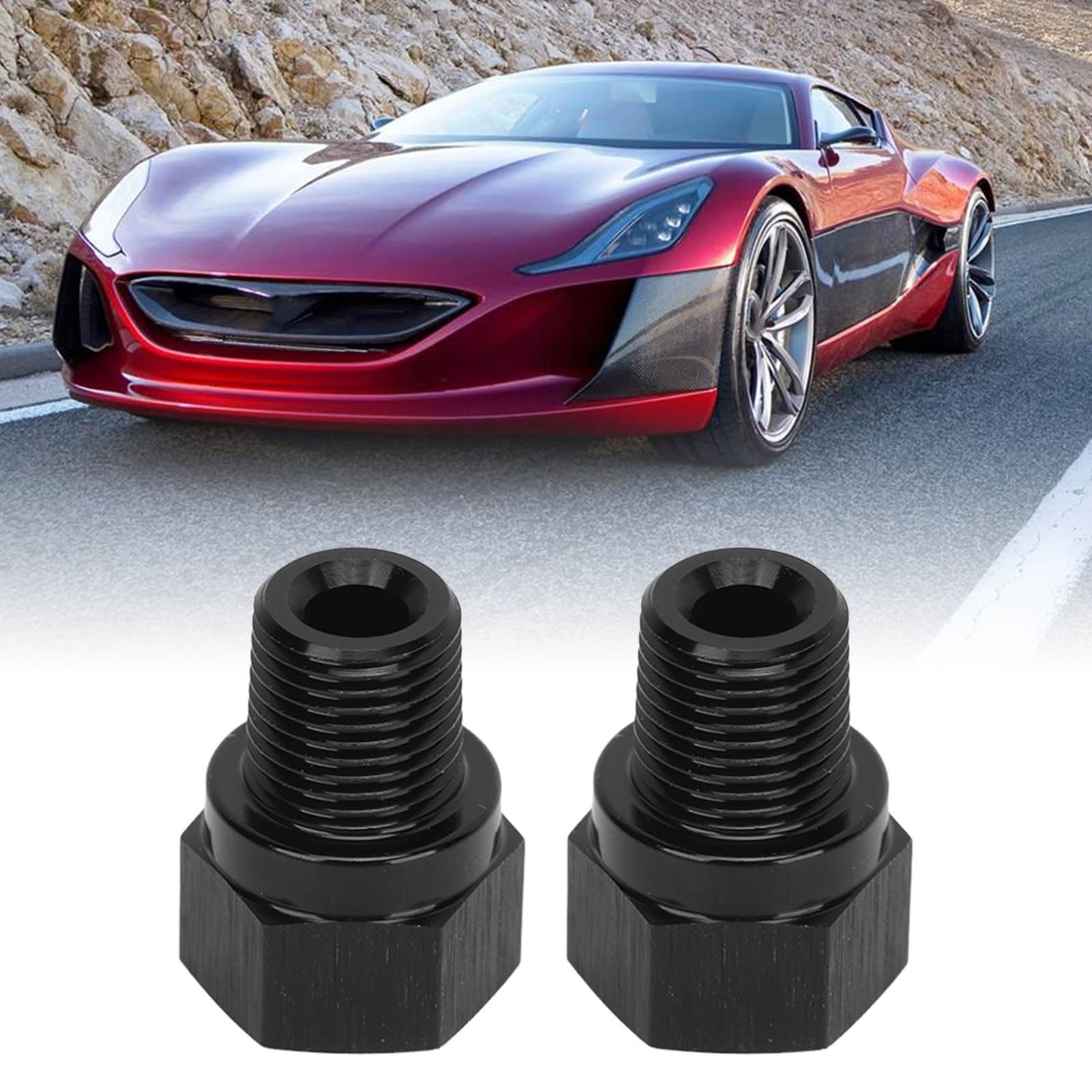 Engin Swap Adattatore Sensore Pressione Olio, 2 Pezzi 1/8 Pollici NPT Maschio a M10 X 1.0 Femmina Adattatore per Decollo Manometro Olio in Lega di Alluminio per Veicolo