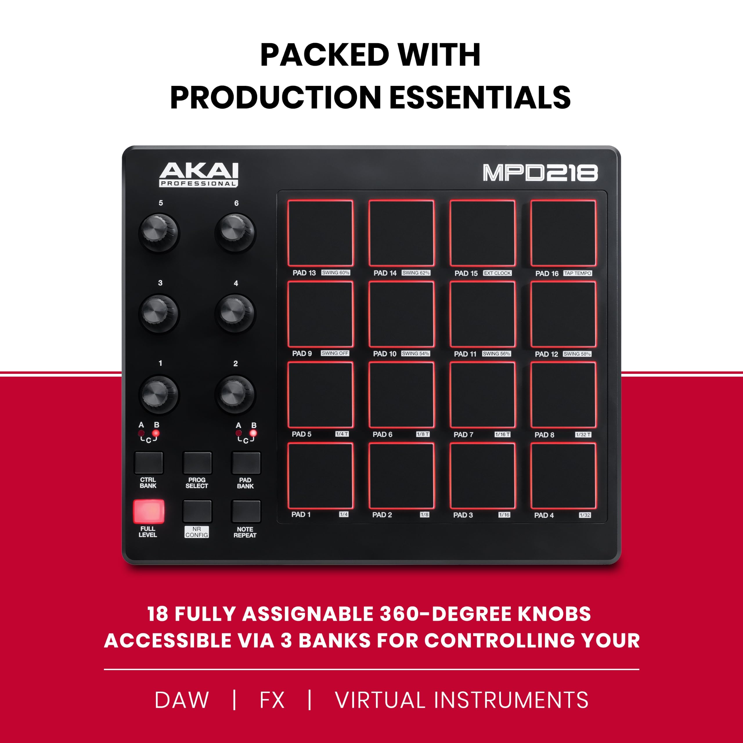 Amazon | Akai Professional MPD218 USB MIDIパッドコントローラー