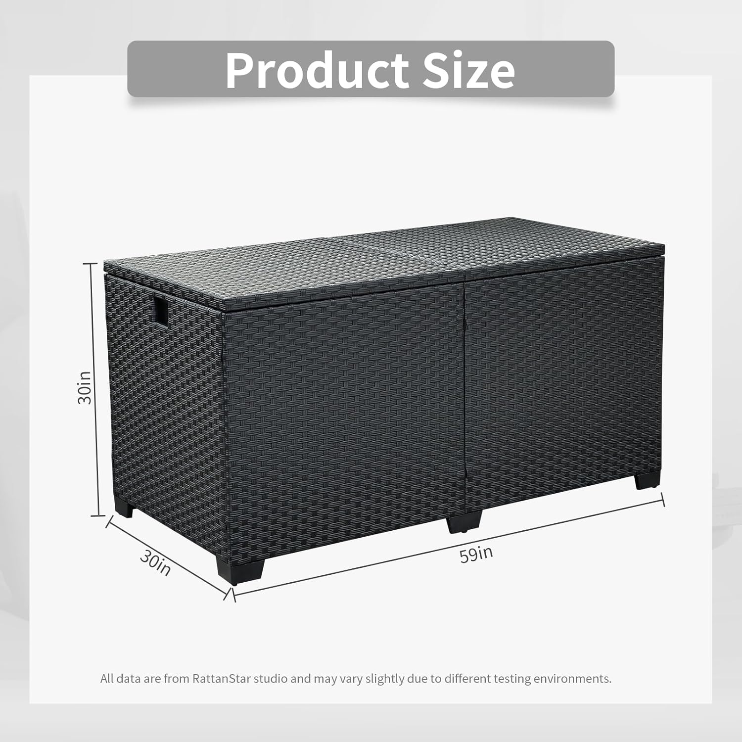 180 Gallon Outdoor Storage Box Deck Storage Box Cushion Storage Bin Outdoor Large Patio Storage Bin with Waterproof Lining Bag, Black Wicker