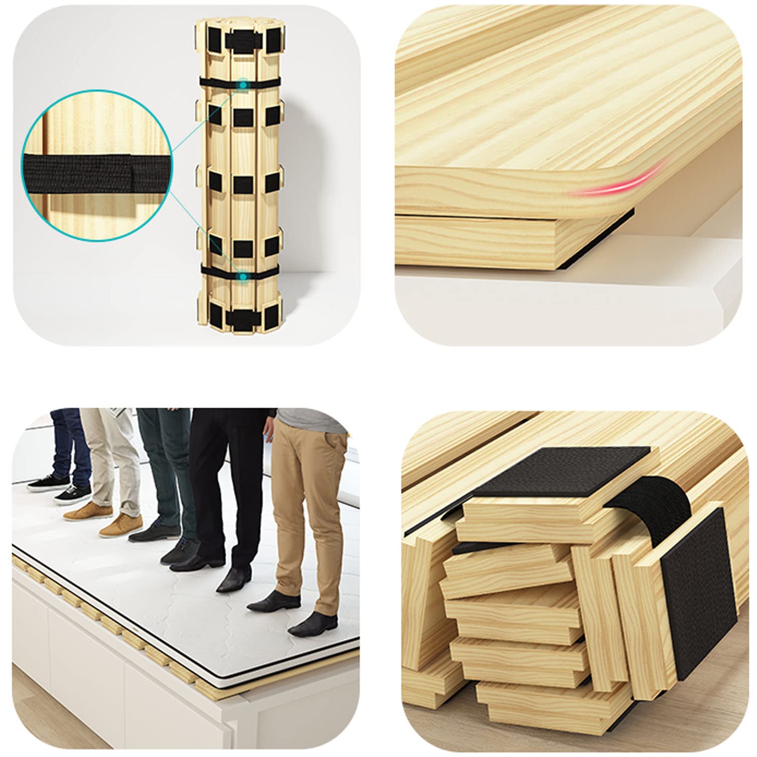 NIANXINN Somier Enrollable para Cama,Somier de Láminas con Listones Estructura Cama Plegable Base Madera de Pino,Accesorios de Cama de Dormitorio Interior Hogar,Personalizable (W70xL190cm(28x75in))