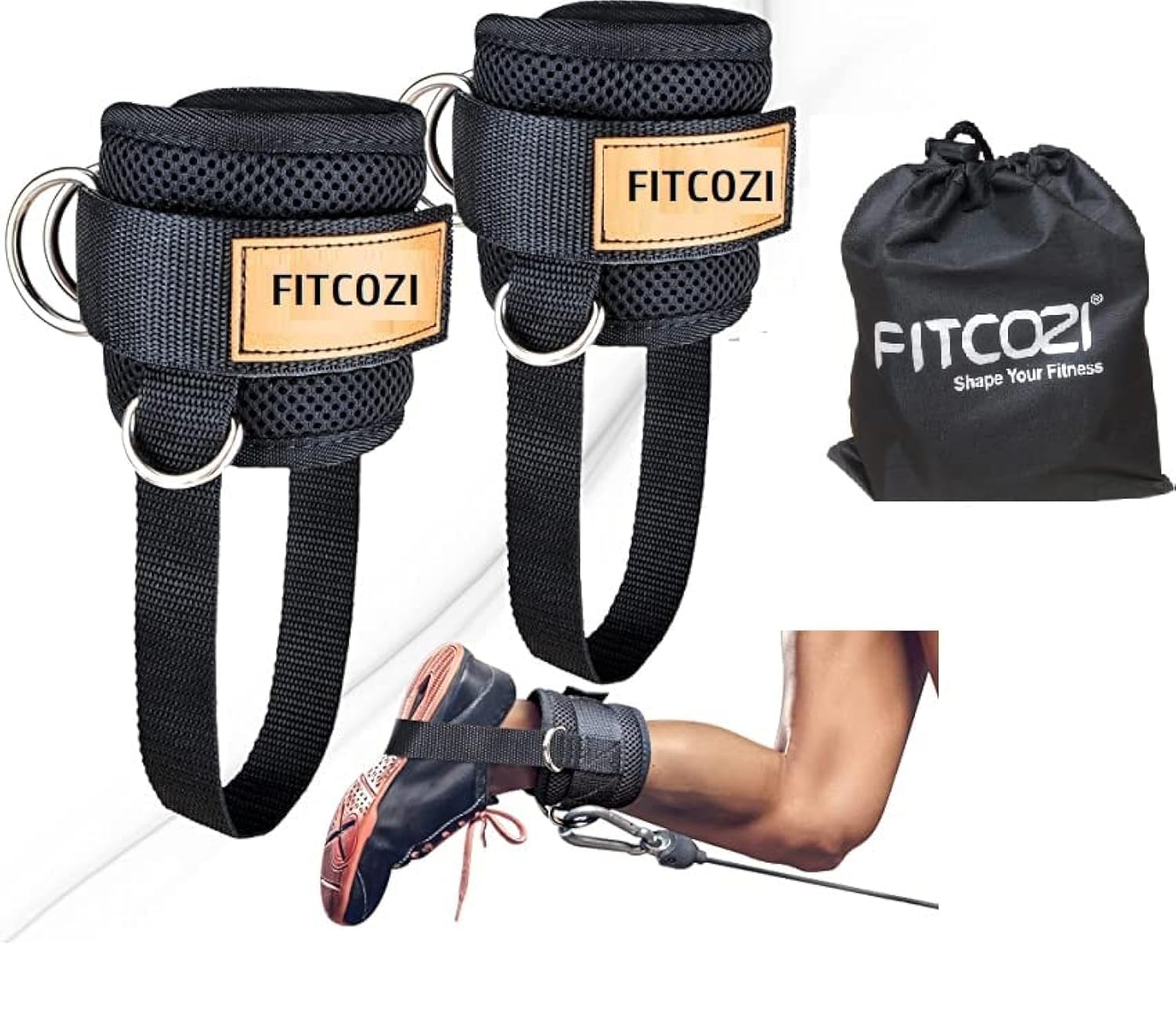 Fitcozi Ankle Straps for Cable Machines,Adjustable Comfort fit Neoprene, Reinforce Double D-Ring - Premium Ankle Cuffs to Improve Abdominal Muscles, Lift The Butts, Tone The Legs for Men & Women (B0C39BG42R) Amazon Price History, Amazon Price Tracker