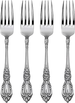 Oneida Silverware Set, Wordsworth Everyday Flatware Dinner Forks Set, Service For 4, 18/0 Stainless Steel, Corrosion Resistant, Dishwasher Safe, Home And Kitchen Utensils Sets, Fork Silver, 4 Piece