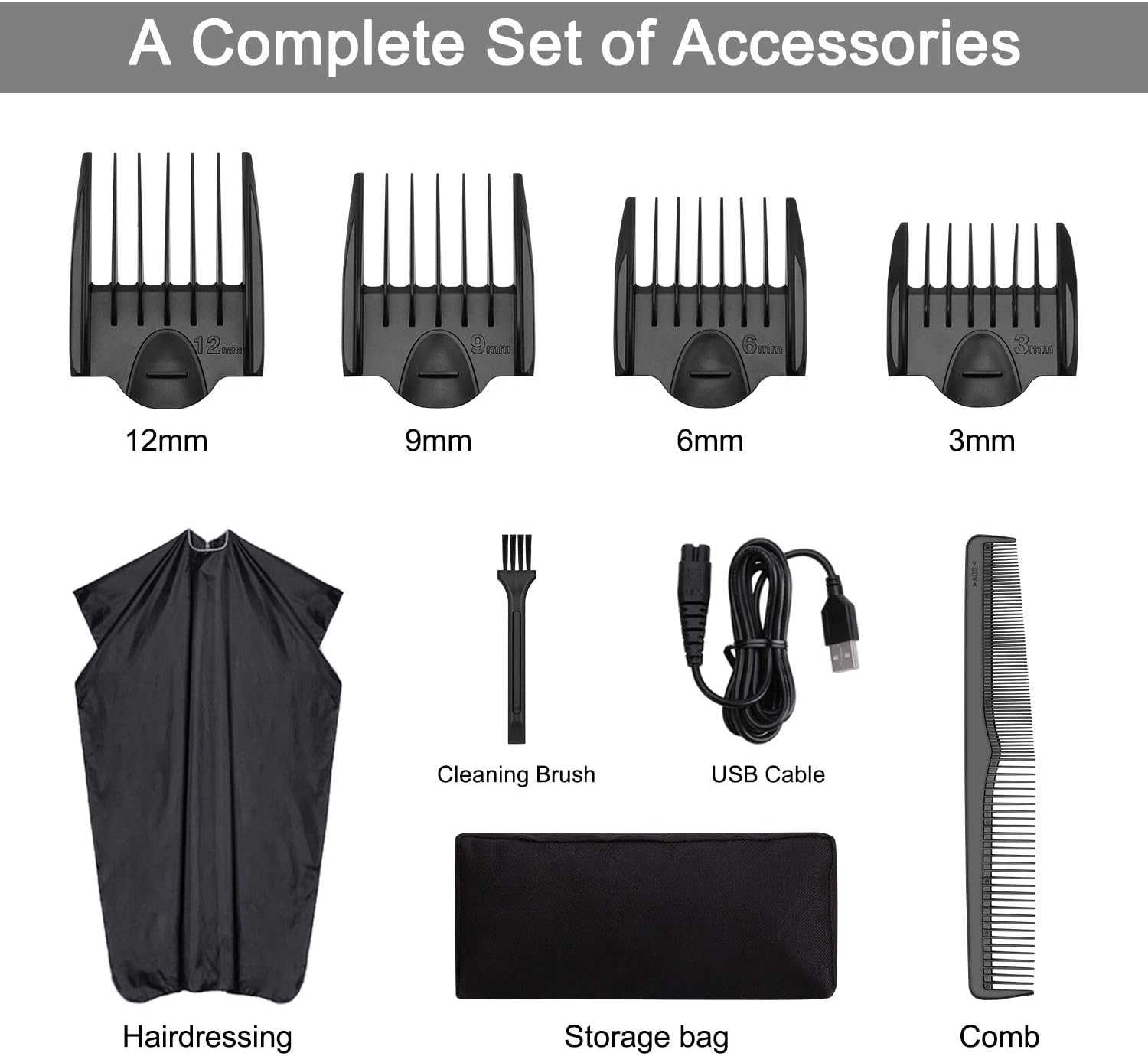 RundA Hair Clippers for Men, Cordless 2-Modes Hair Trimmers Professional Hair Cutting Kit with LED Display USB Rechargeable Beard Trimmers for Men