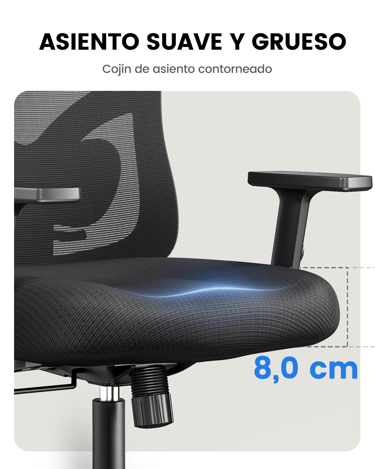 NOBLEWELL sedia da ufficio ergonomica con supporto lombare, poggiatesta 2D, braccioli regolabili, cuscino sagomato, inclinazione a 130°, ideale per ufficio e casa